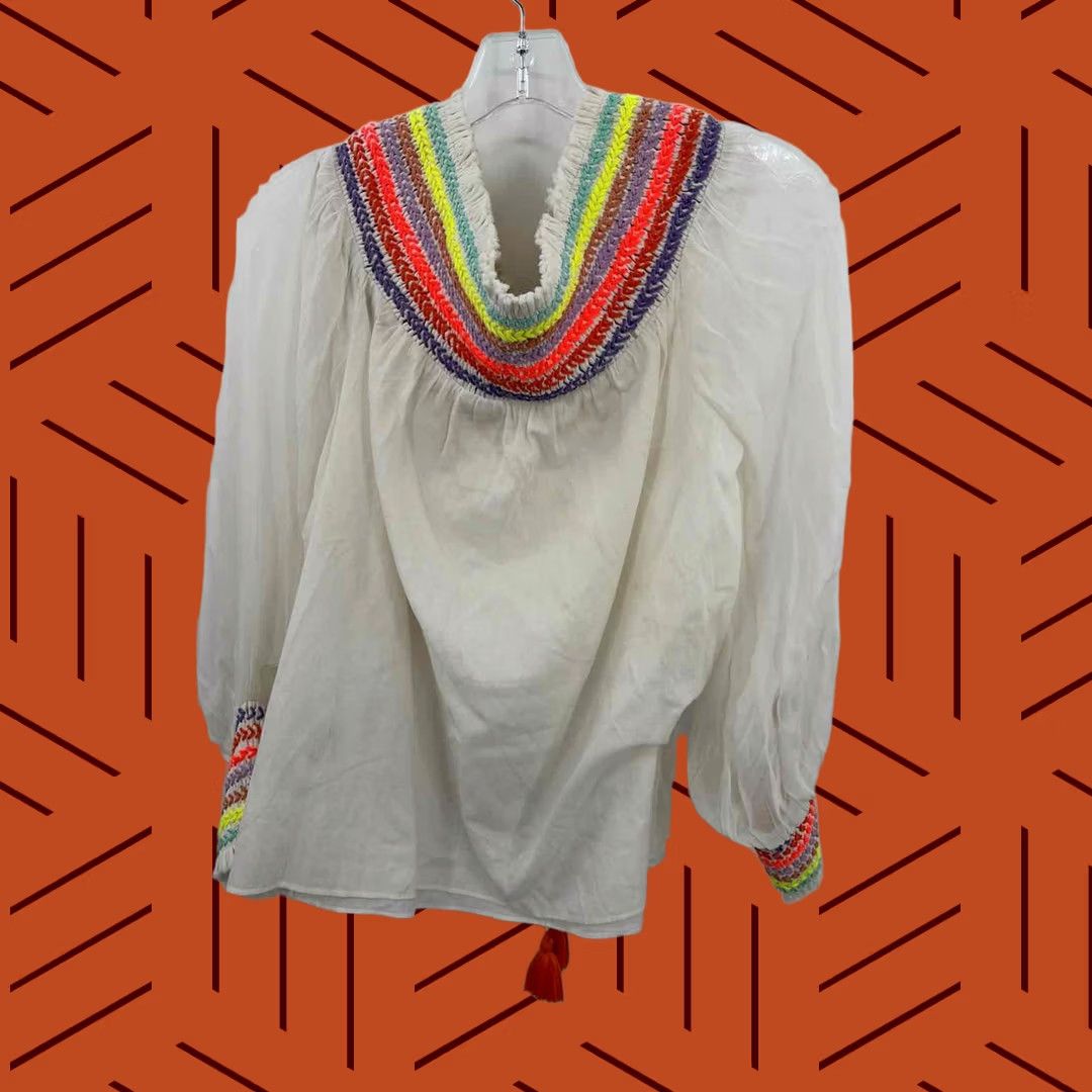 Alice + Olivia Pre-Owned Alice + Olivia White Size Medium Long Sleeve Blouse Size M / US 6-8 / IT 42-44 - 1 Thumbnail