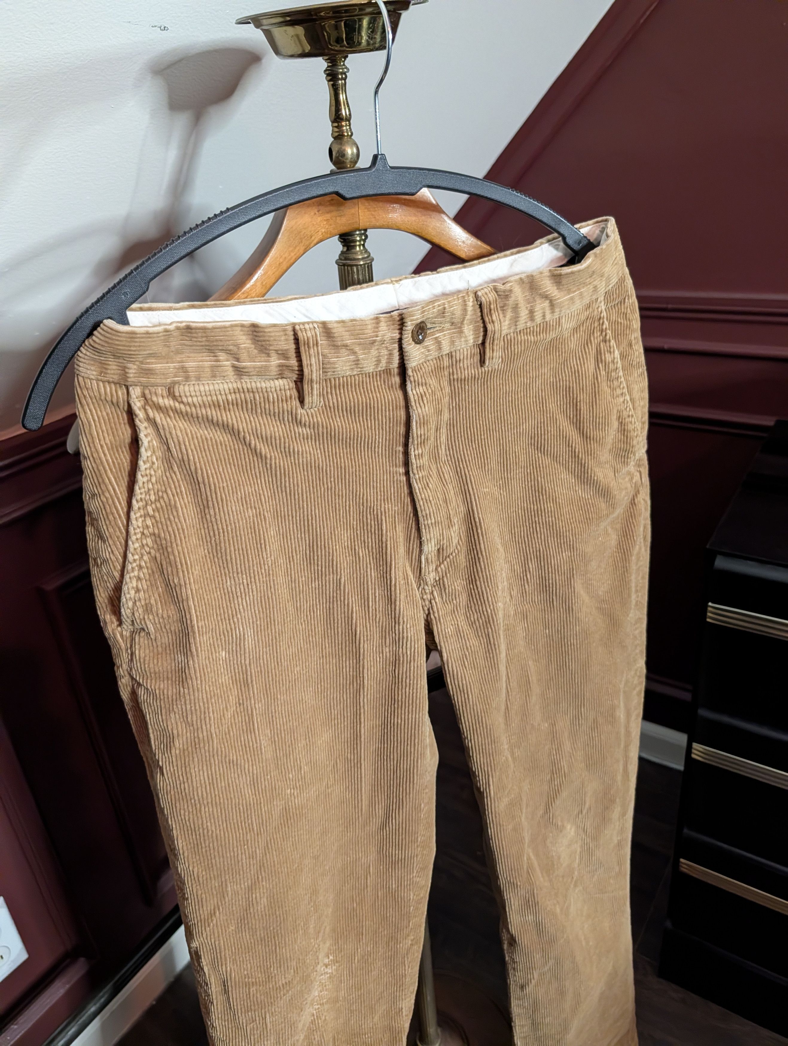 Polo Ralph Lauren Vintage tan Suffield corduroy cotton pants 31" Size US 31 - 2 Thumbnail