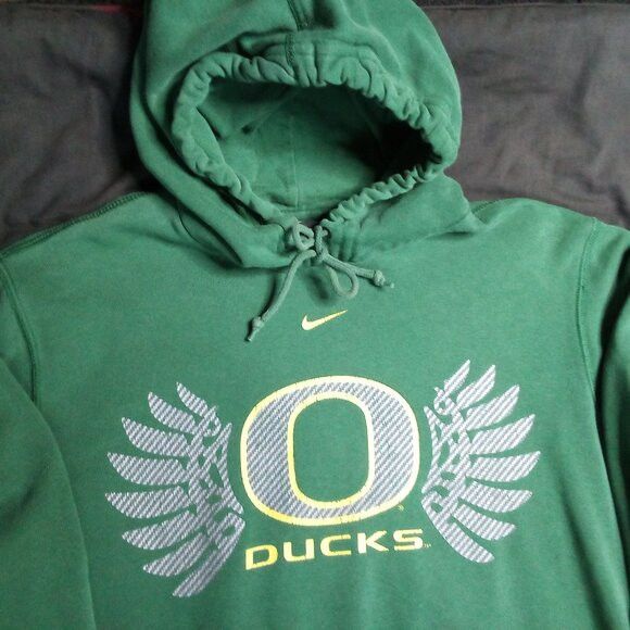 NCAA × Nike × Vintage Vintage Nike Oregon Ducks Mid Swoosh Hoodie Sweatshirt Size US M / EU 48-50 / 2 - 1 Thumbnail