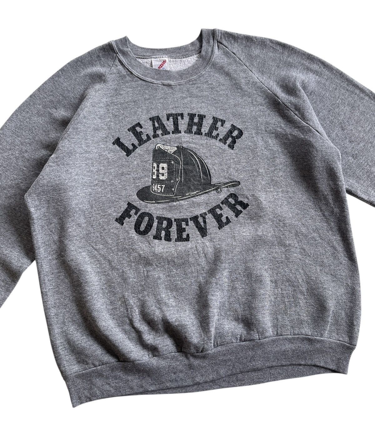 Vintage 80s Jerzees Crewneck Leather Forever Sweatshirt Size US XL / EU 56 / 4 - 2 Thumbnail