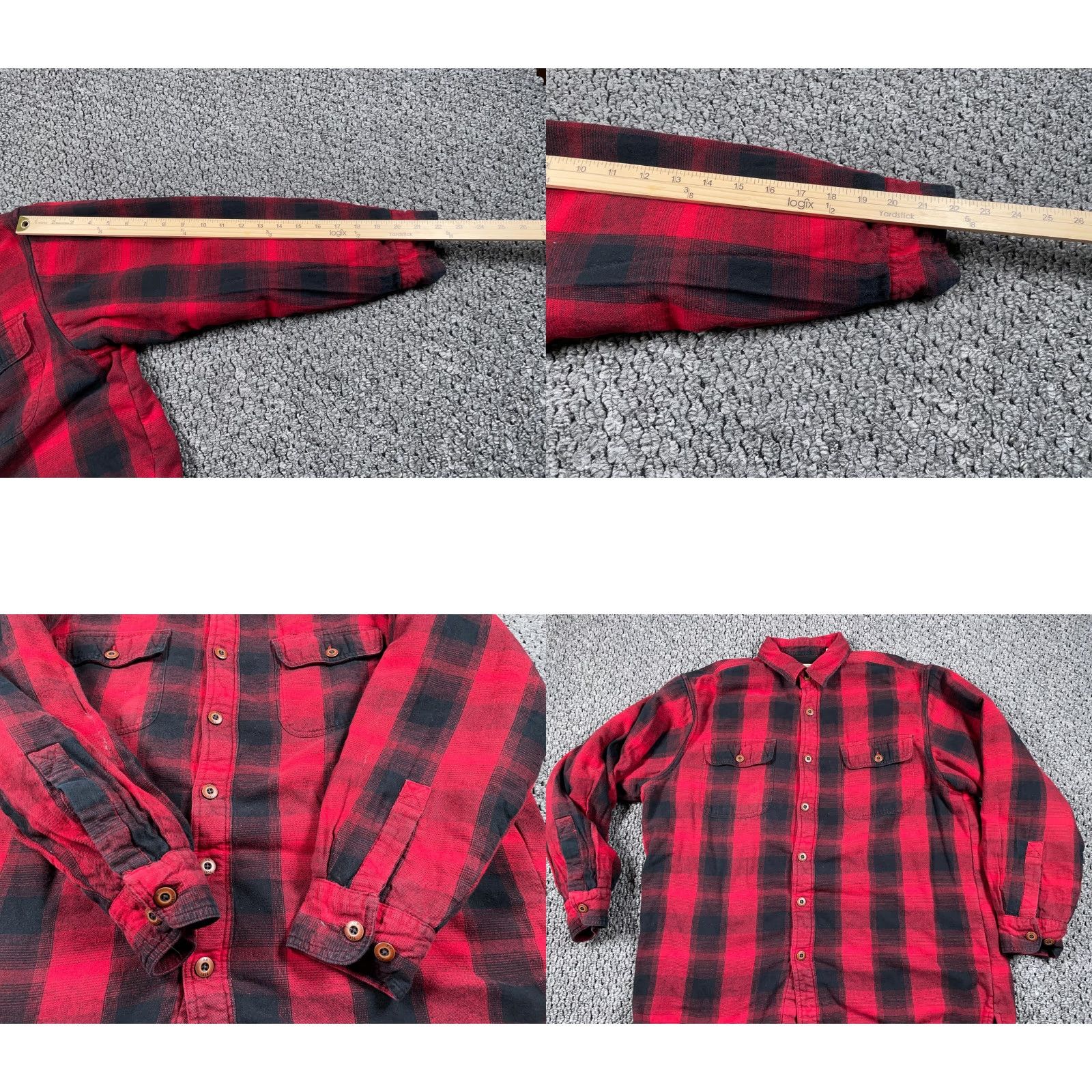 Vintage VINTAGE RedHead Flannel Shirt Jacket Adult Large Red Black Check Plaid Heavyweight Lined Pockets 90s Grunge Retro Mens Size US L / EU 52-54 / 3 - 8 Thumbnail