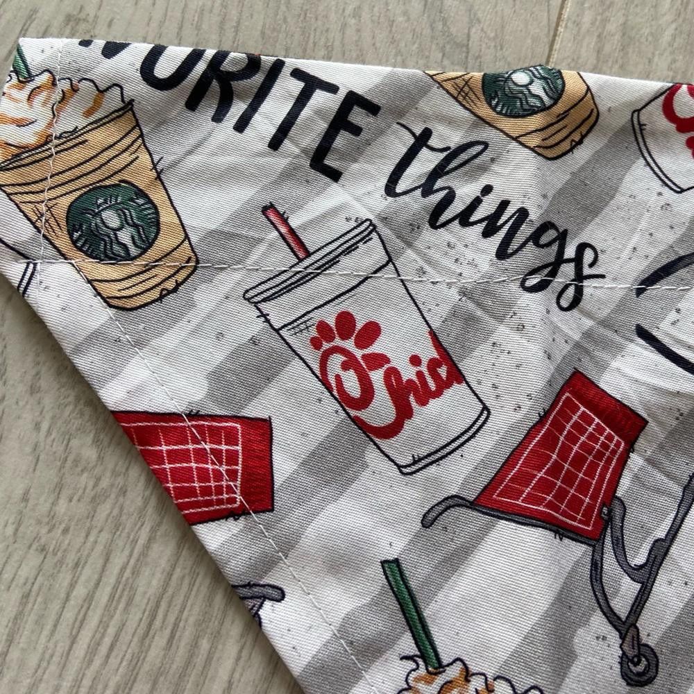 Designer Chick-fil-A Coffee Starbucks Disney and Plaid Dog Bandana Size ONE SIZE - 2 Thumbnail
