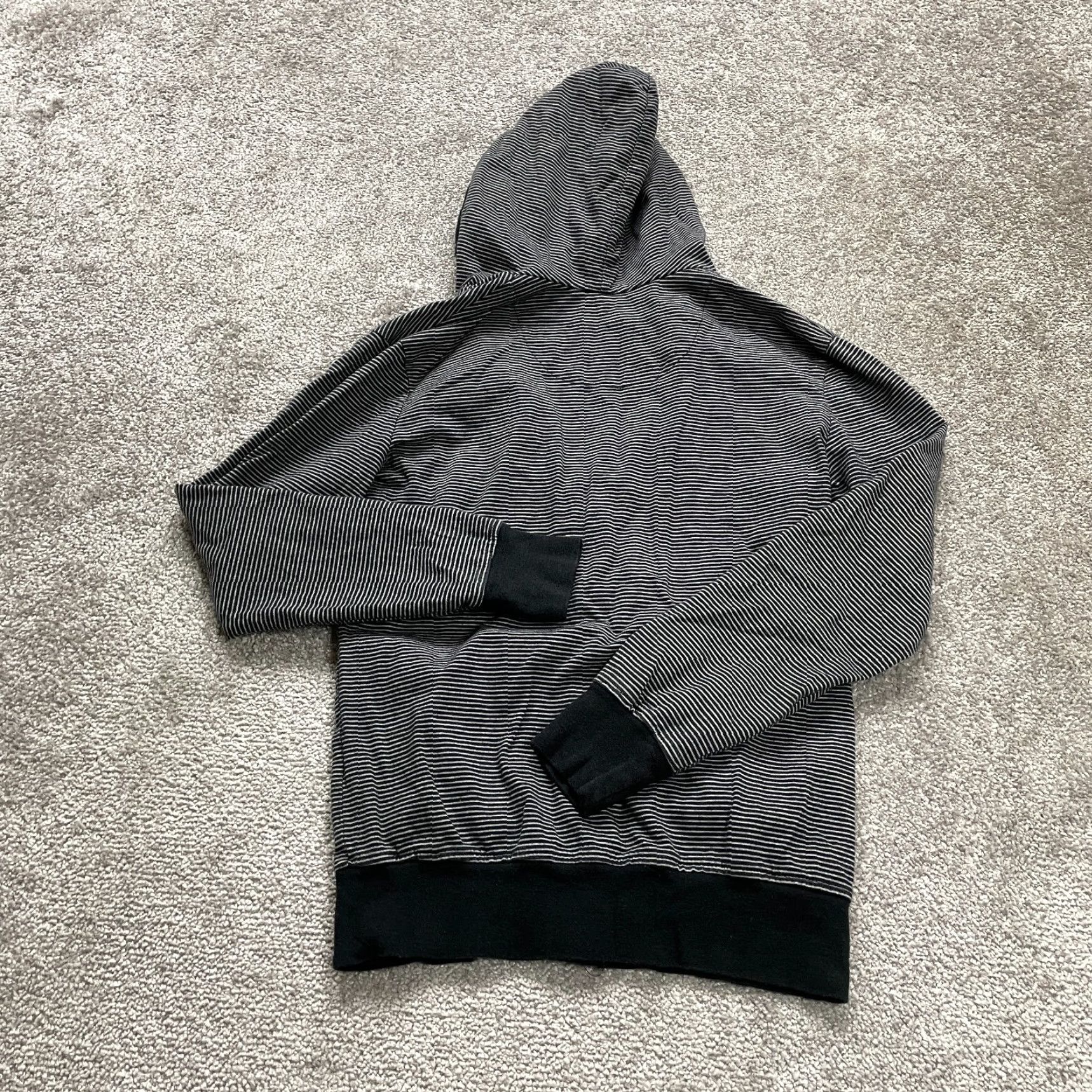 Vintage VINTAGE Charles And A Half Hoodie Sweatshirt Women XS Black Striped Casual Fall Spring Winter 100% Cotton Size XS / US 0-2 / IT 36-38 - 2 Thumbnail