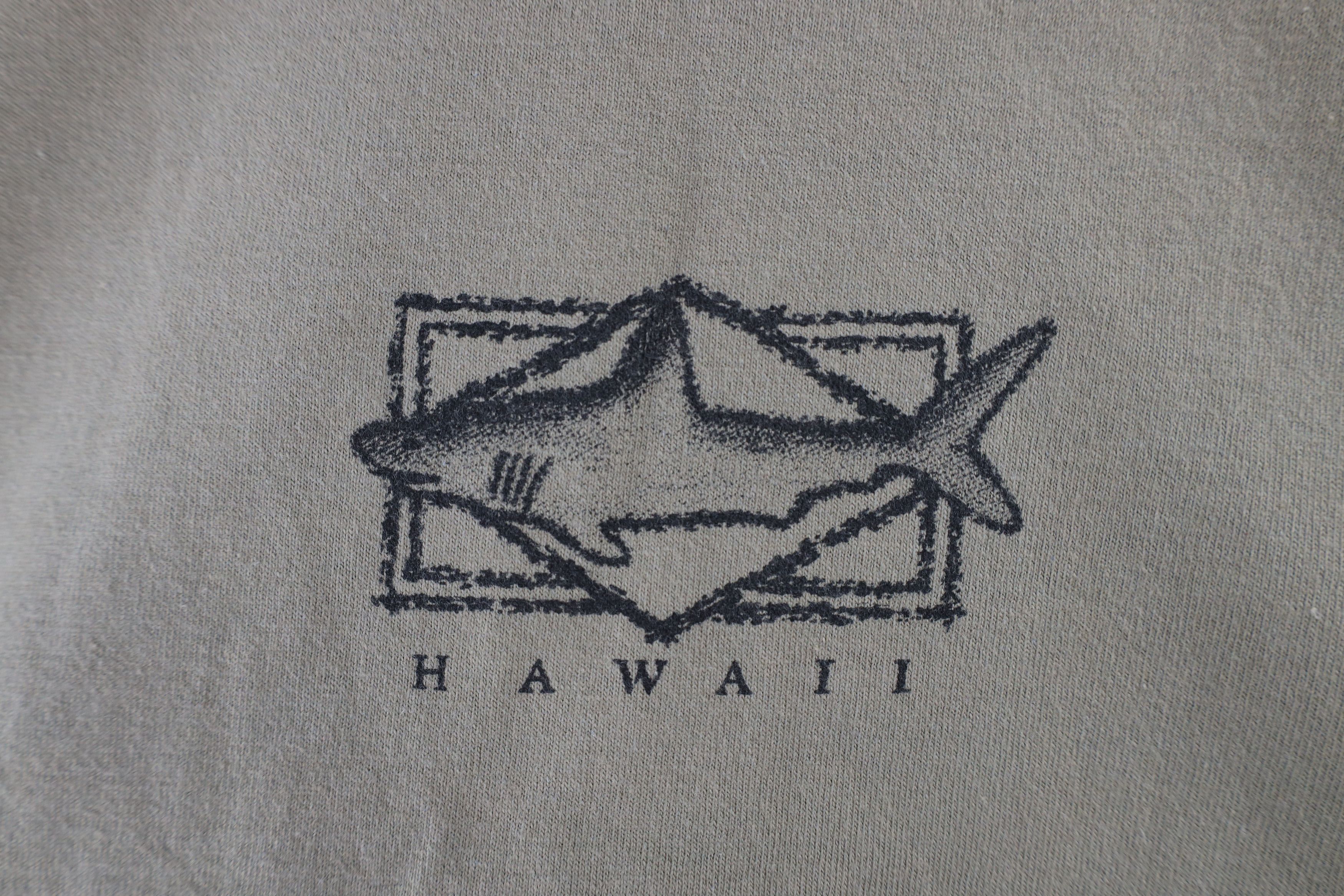 Vintage Vintage 90s Streetwear Out Maui Hawaii Shark T-Shirt Beige Size US XL / EU 56 / 4 - 4 Thumbnail