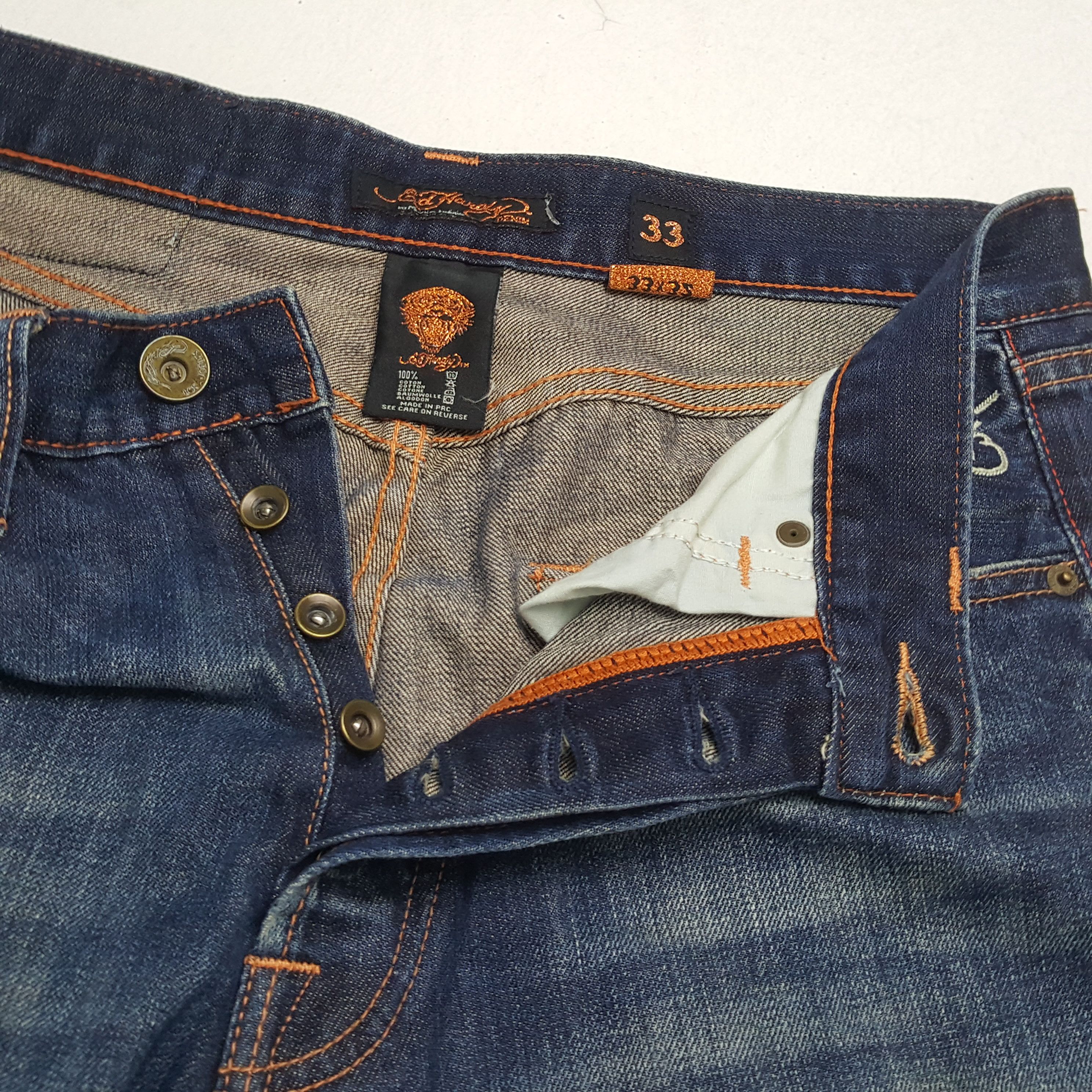 Christian Audigier × Ed Hardy × Vintage ED HARDY Rock Punk Streetwear Style Tiger Design Jeans Size US 31 - 11 Thumbnail