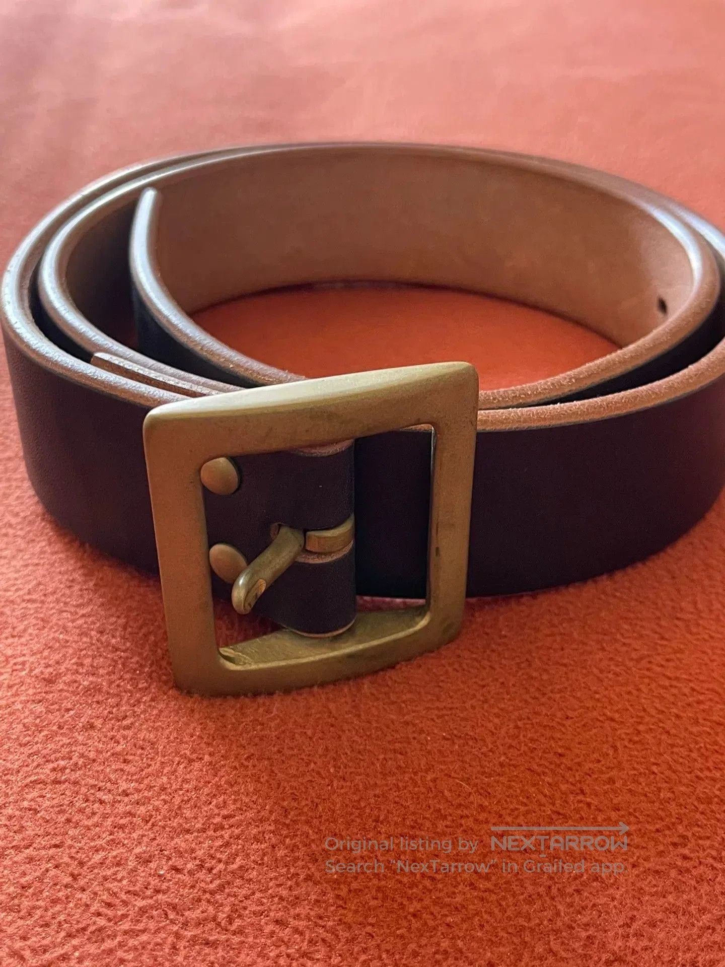 Vintage Limu Saddle Leather Handmade Belt. Size ONE SIZE - 1 Thumbnail