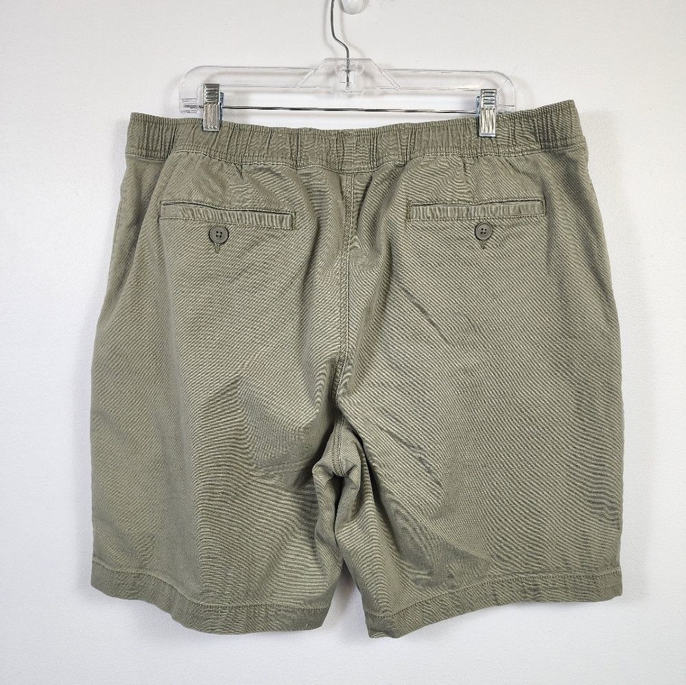 Shorty's Skateboards Mutual Waves Green Khaki Shorts Elastic Waist Drawstring XL Size US 38 / EU 54 - 3 Thumbnail