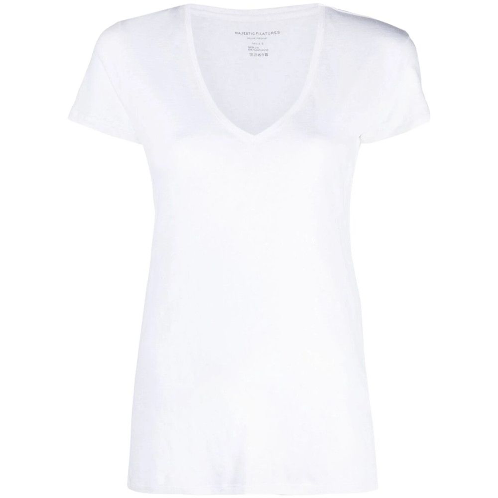 MAJESTIC FILATURES Majestic Filatures WHITE Tops - T-shirts & Jerseys Size L / US 10 / IT 46 - 1 Thumbnail