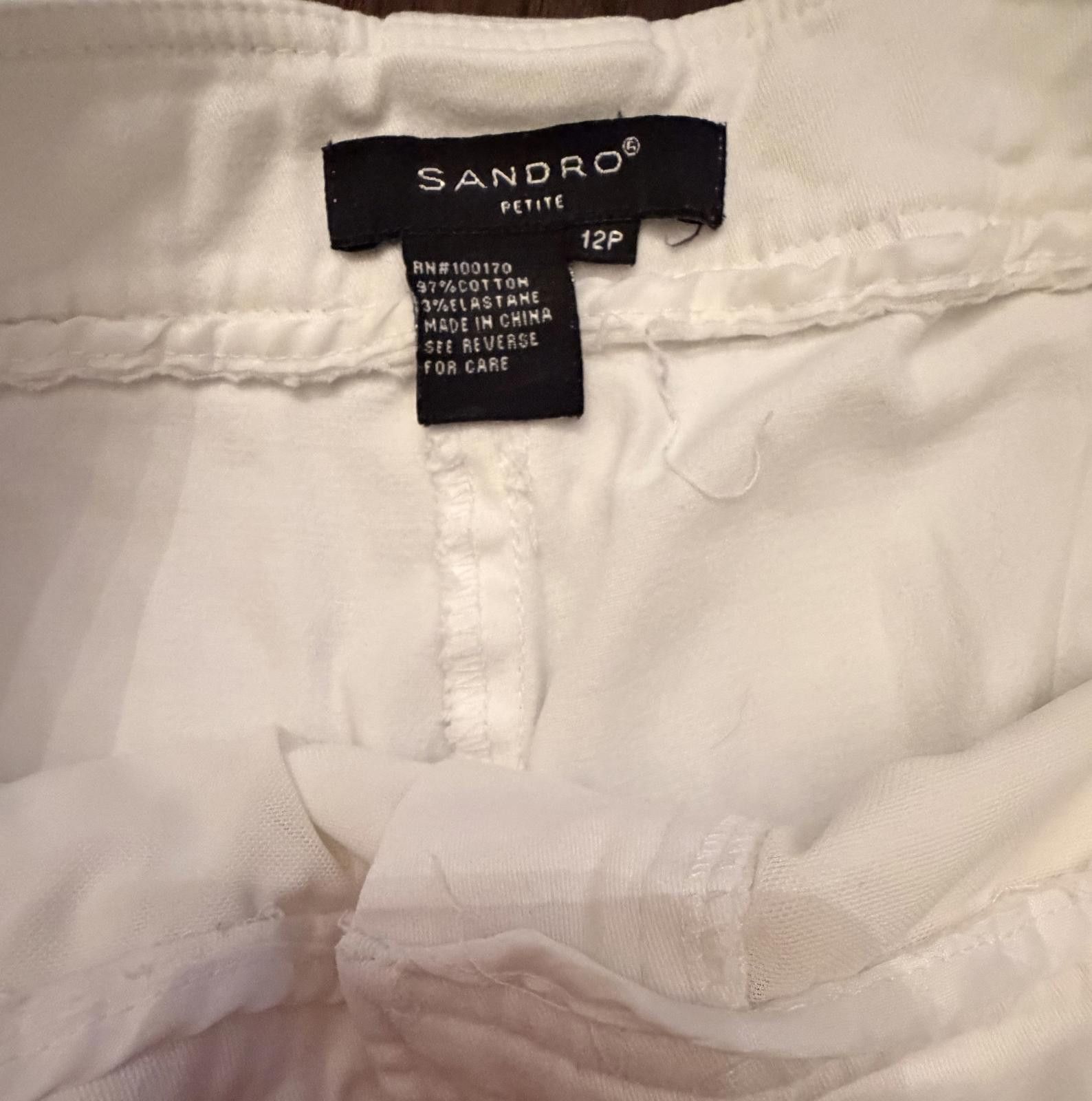 Sandro Sandro Petite White Capri Pants Size 12P Size ONE SIZE - 2 Thumbnail