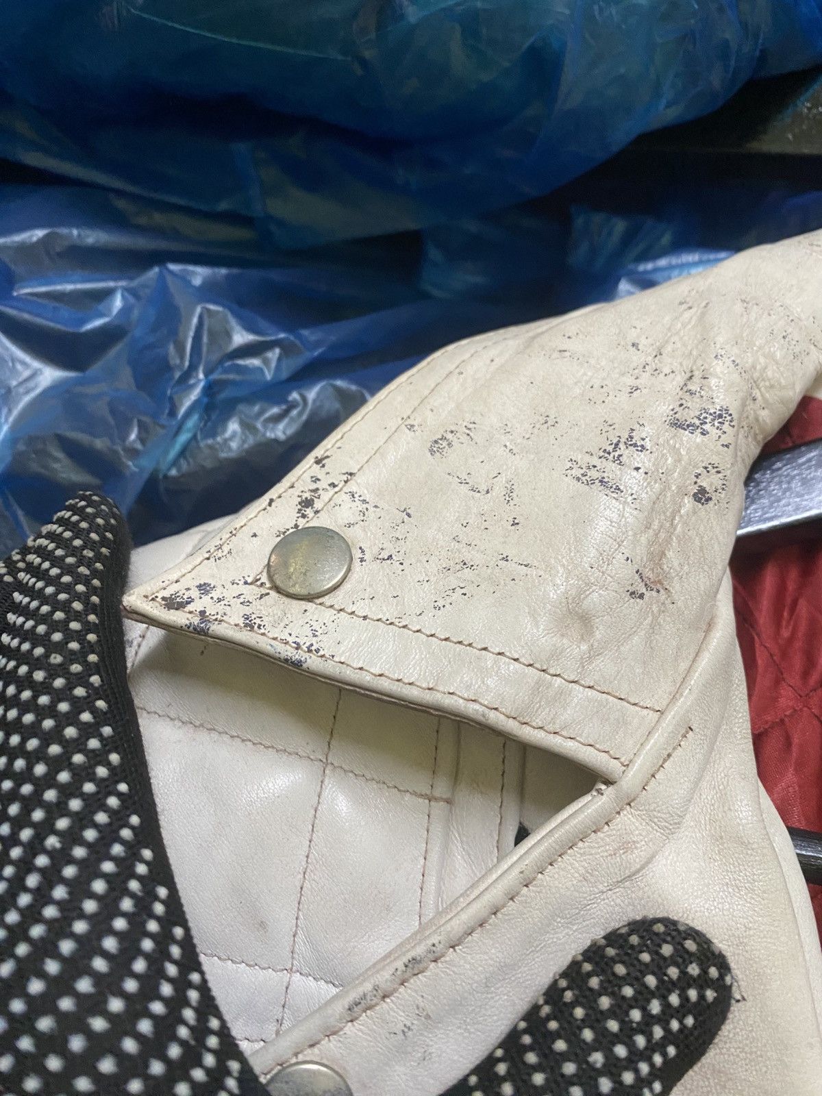 Genuine Leather Vintage Triple Six UK White Leather Biker Jacket - Size 32 Size US XS / EU 42 / 0 - 14 Thumbnail