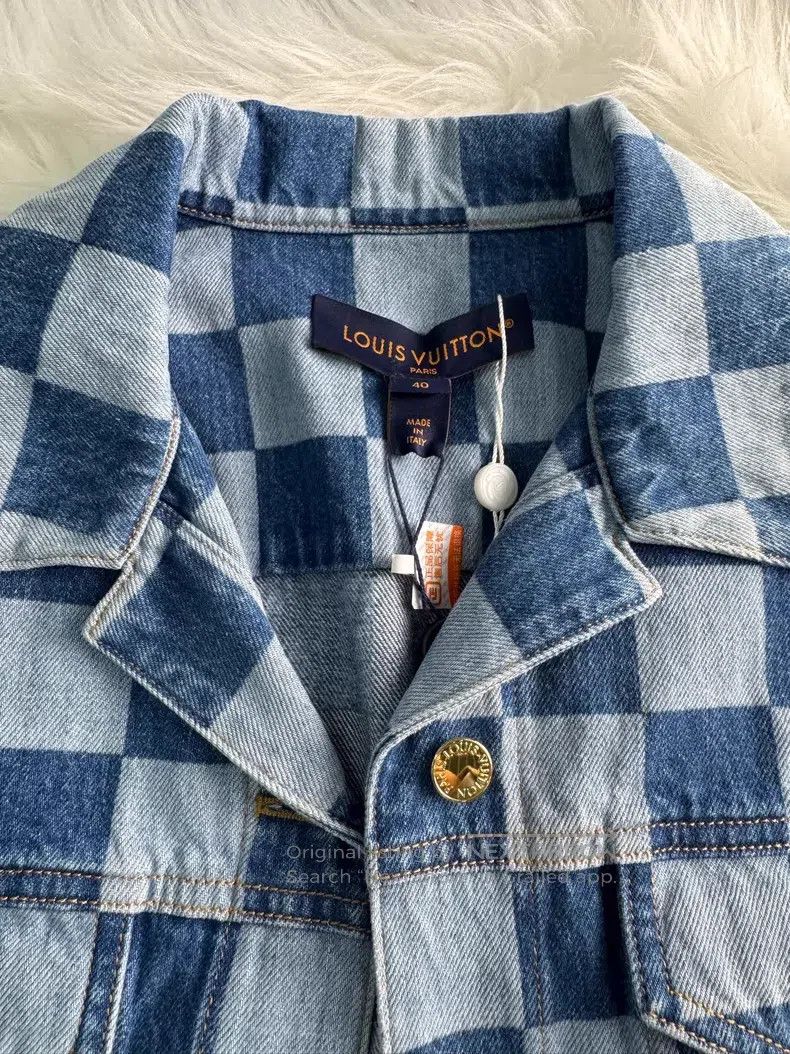 Louis Vuitton Louis Vuitton SS24 Blue Checkerboard Anchor Gold Button Ja Size S / US 4 / IT 40 - 5 Thumbnail