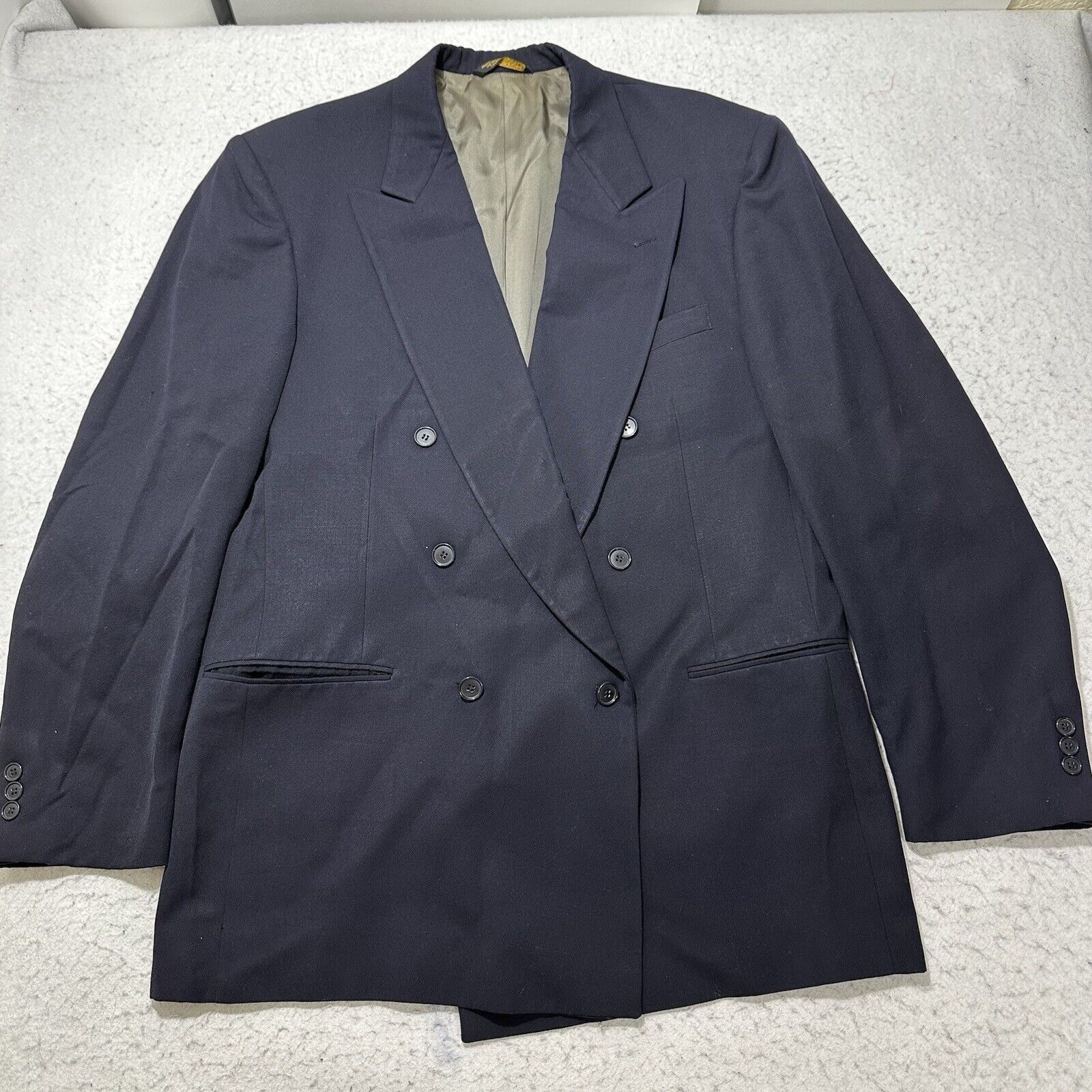 Lord & Taylor Lord & Taylor 46R Double Breasted Peak Lapel Suit Jacket USA Size 46R - 1 Thumbnail