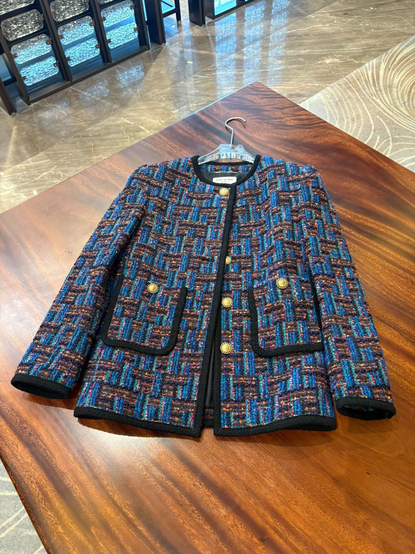 Saint Laurent Paris Saint Laurent Colorful Tweed Jacket Size S / US 4 / IT 40 - 1 Thumbnail