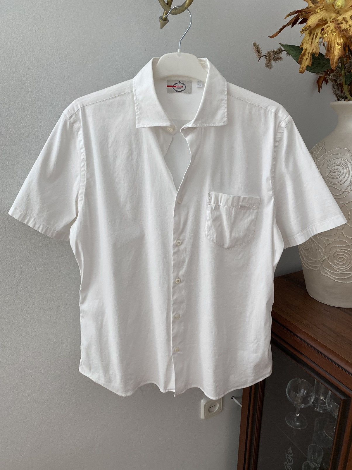 Prada Vintage Prada Short Sleeve Shirt Button Up Size US S / EU 44-46 / 1 - 1 Thumbnail