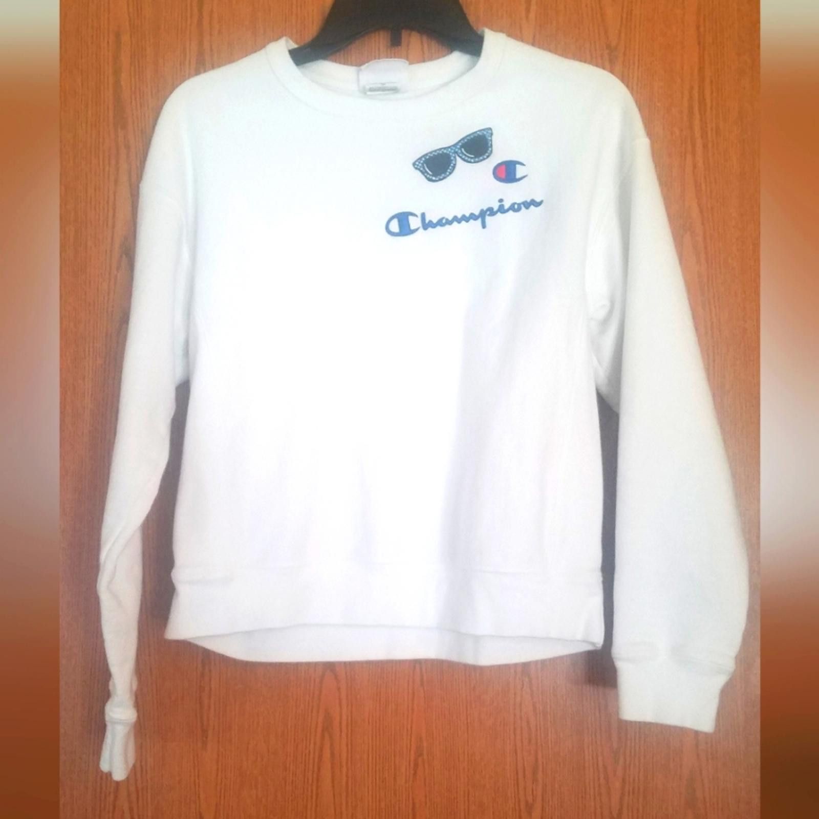 Champion Champion White Crewneck with Sunglasses Design Small Size S / US 4 / IT 40 - 1 Thumbnail