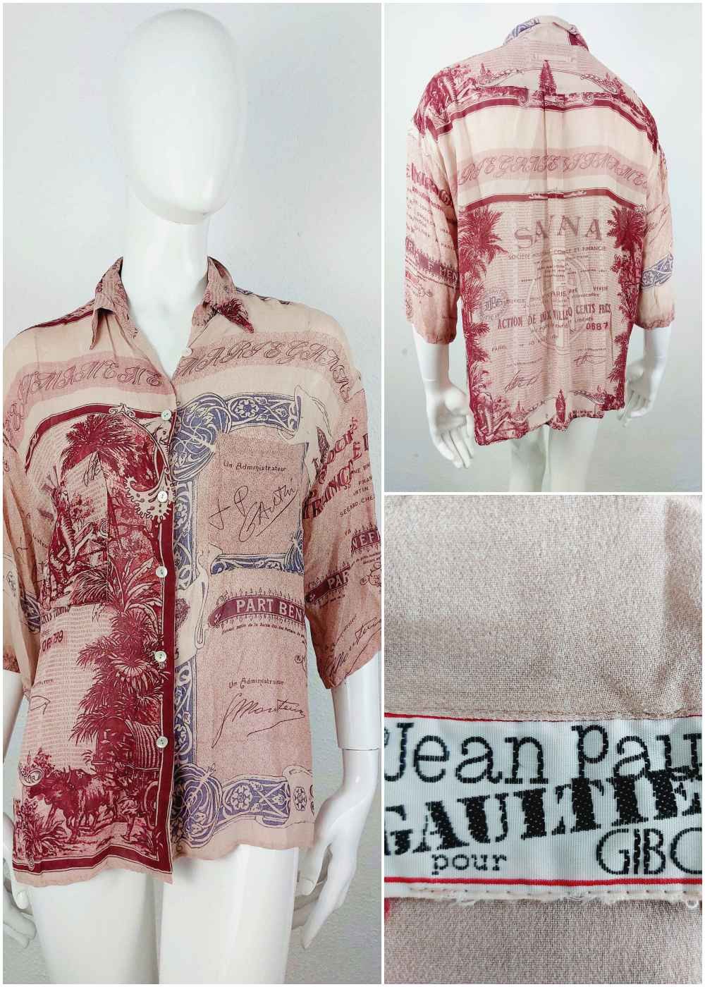 Jean Paul Gaultier 1986 Jean Paul Gaultier Pour Gibo Savana Africa Stamp Shirt Size US M / EU 48-50 / 2 - 1 Thumbnail