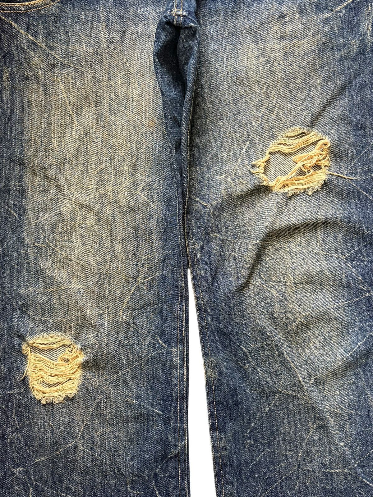 Issey Miyake Vintage Japanese Brand Double Waist Distress Loose Jeans Size 30" / US 8 / IT 44 - 3 Thumbnail