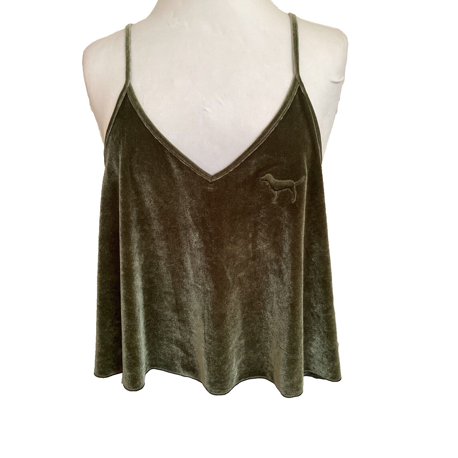 Victoria's Secret VICTORIA'S SECRET PINK VELVET CROP TOP GREEN - SZ M Size M / US 6-8 / IT 42-44 - 1 Thumbnail