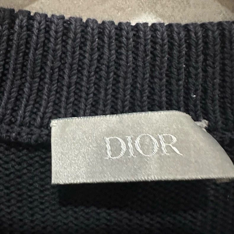 Dior Dior Black and blue arm full logo sweater Size US S / EU 44-46 / 1 - 4 Thumbnail