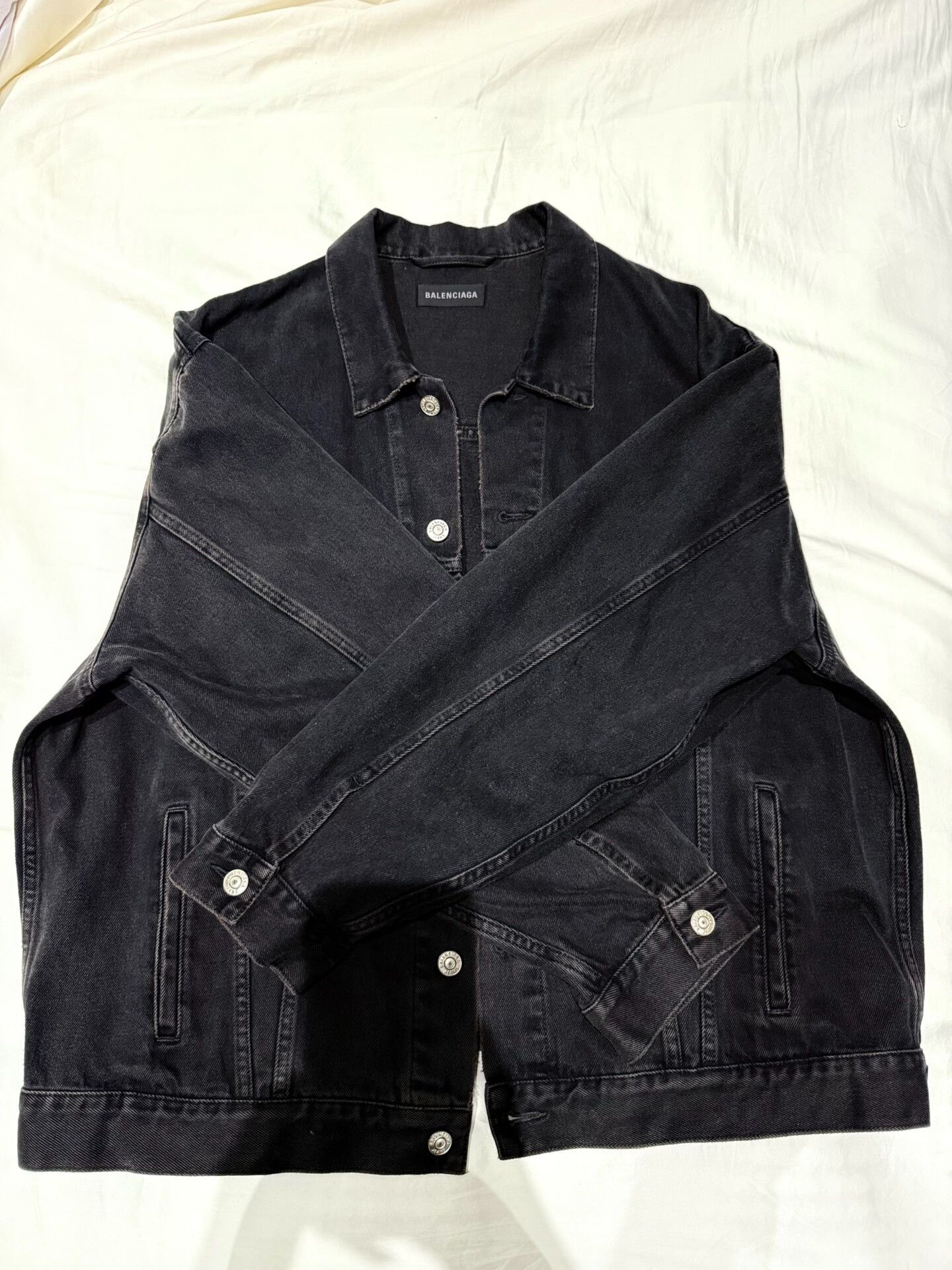 Balenciaga Balenciaga BB Logo Denim Jacket in Black Size US XS / EU 42 / 0 - 4 Thumbnail