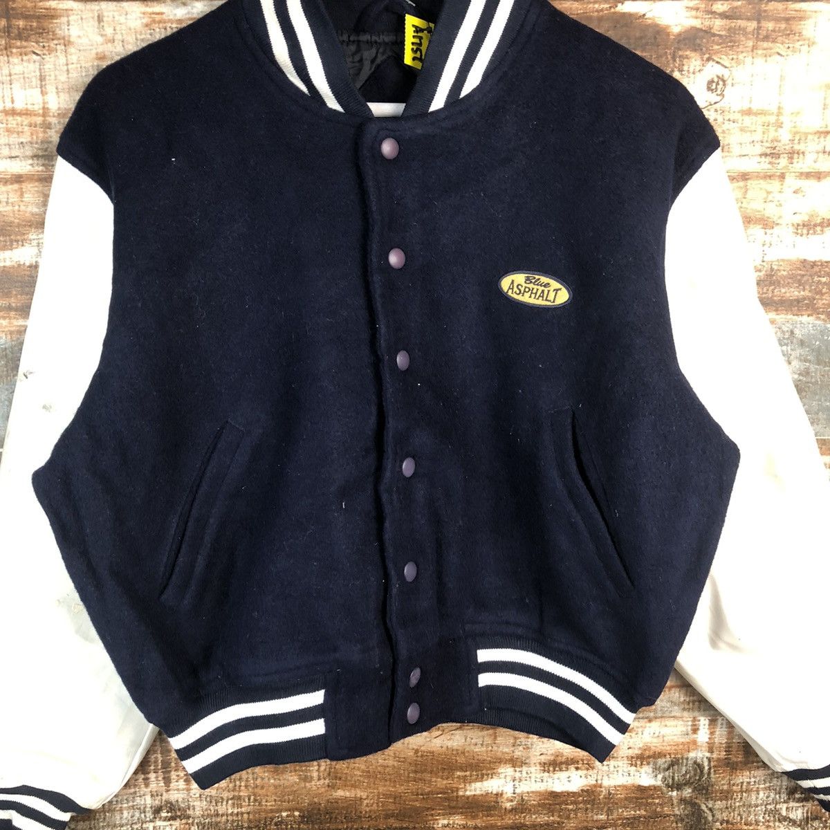 Vintage Blue Asphatt Dark Blue Bombers varsity Jacket #A1757 Size US S / EU 44-46 / 1 - 3 Thumbnail