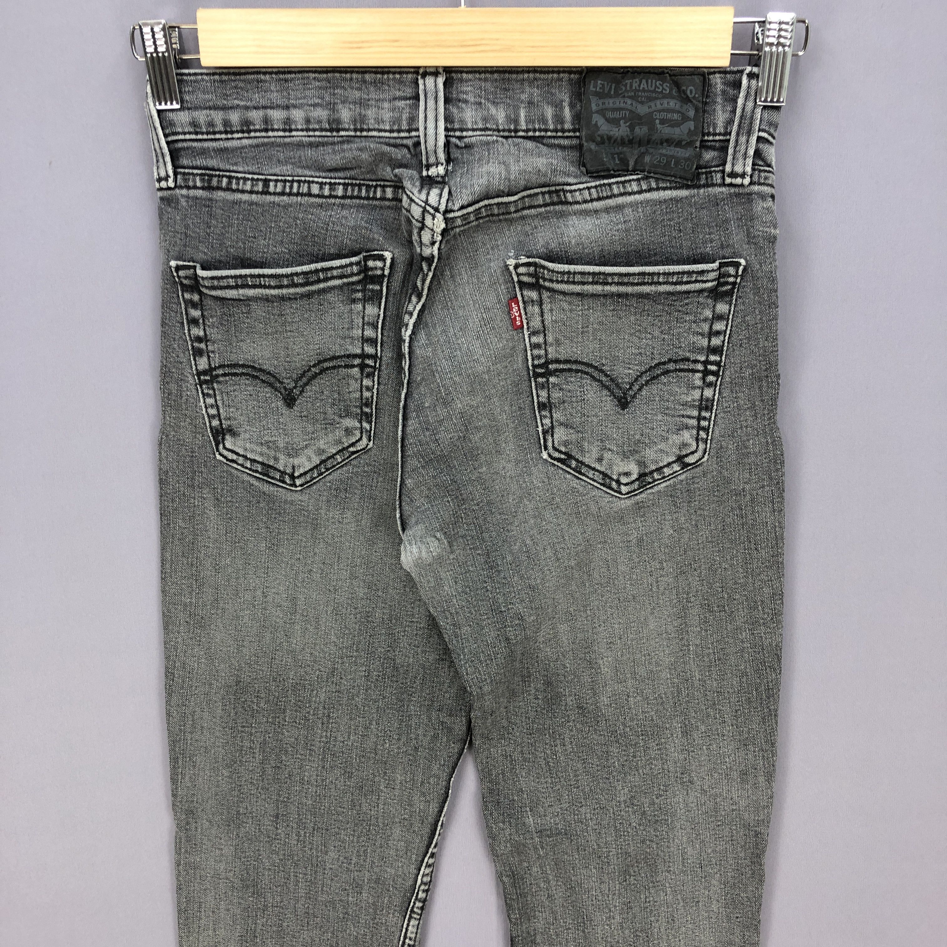 Levi's Vintage Levis Skinny Slim Waterless Jeans Faded Black Denim Size 28" / US 6 / IT 42 - 4 Thumbnail