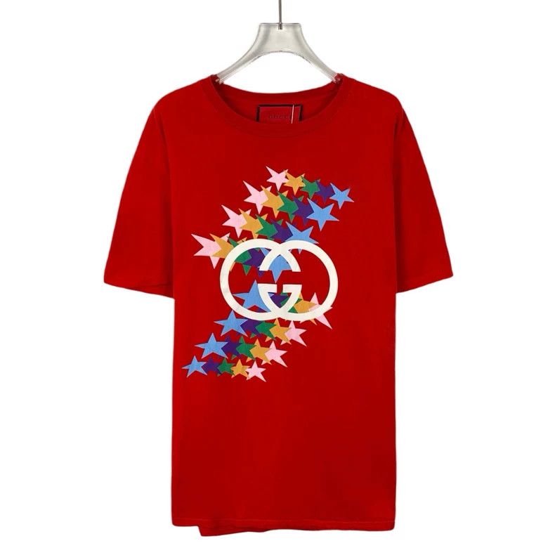 Gucci Gucci Red star printed round-neck cotton short-sleeved T-sh Size US S / EU 44-46 / 1 - 1 Thumbnail