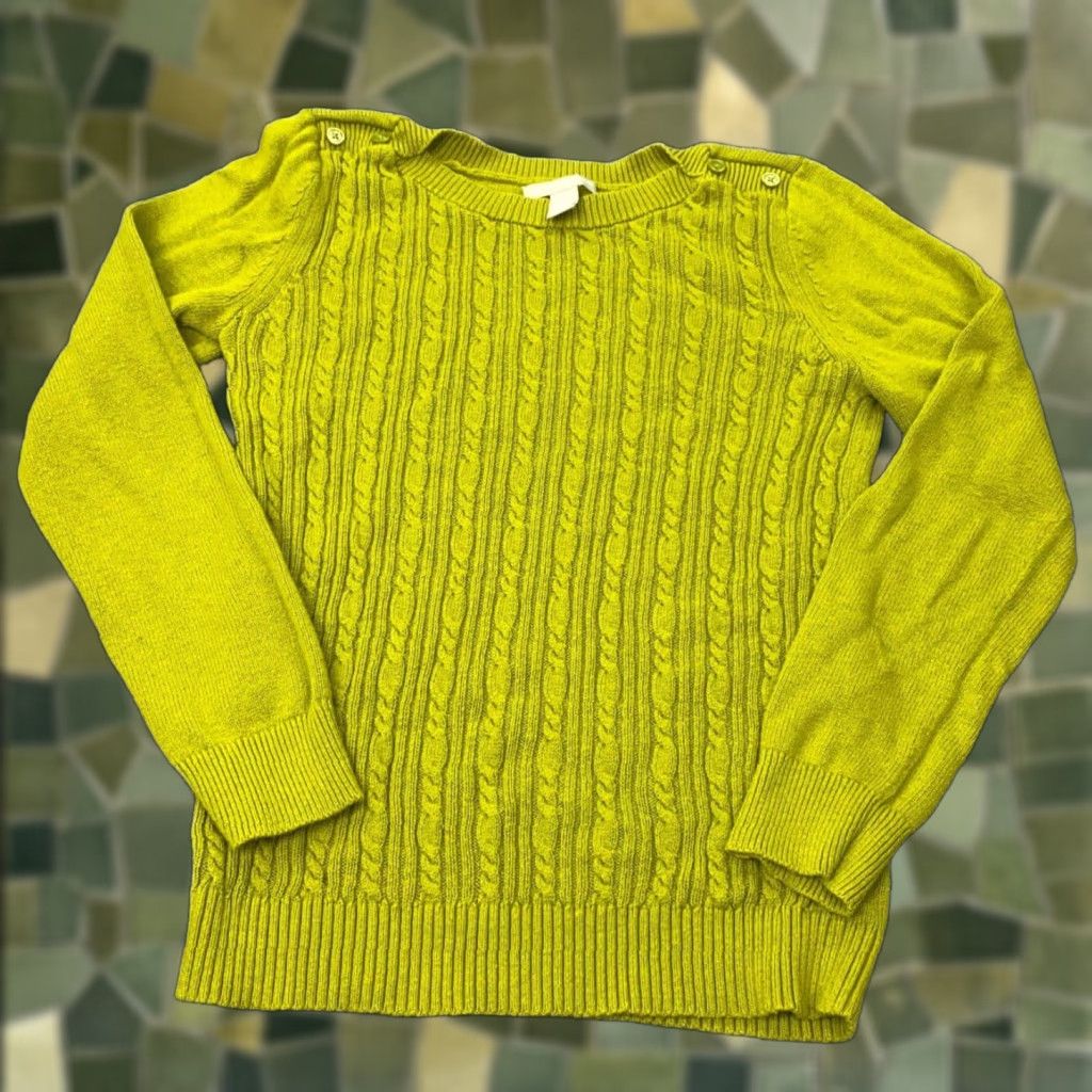 Banana Republic Banana Republic Sweater Womens Medium Green Angora Rabbit Hair Blend Cable Knit Pullover Long Sleeve Boat Neck Size M / US 6-8 / IT 42-44 - 1 Thumbnail