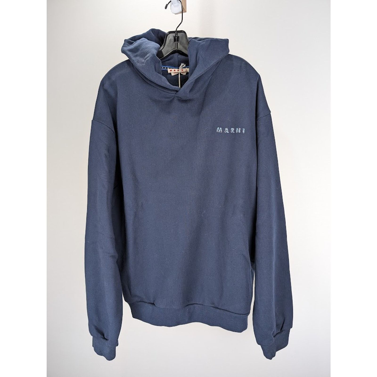 Marni o1rshd1 Floral Logo Loopback Organic Cotton Jersey Hoodie Size US L / EU 52-54 / 3 - 2 Thumbnail