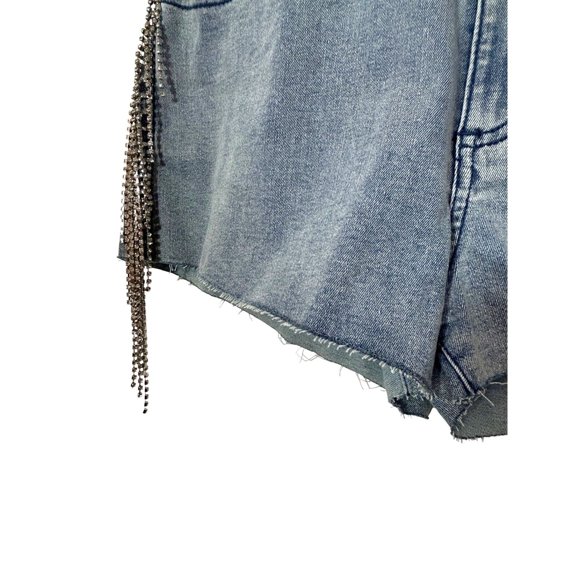 Forever 21 Forever 21 Women’s Denim Shorts 28 High Rise Rhinestone Frin Size 28" / US 6 / IT 42 - 9 Thumbnail