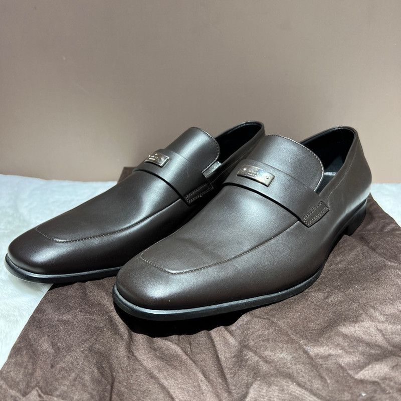Gucci Gucci Brown Leather Slip-On Shoes - Size US 8 / EU 41 - 1 Thumbnail
