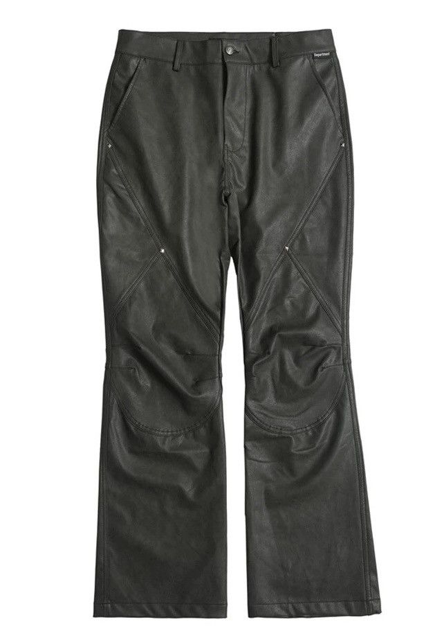 Japanese Brand × Vintage Avant garde studded pu leather flare pants Size US 30 / EU 46 - 6 Thumbnail
