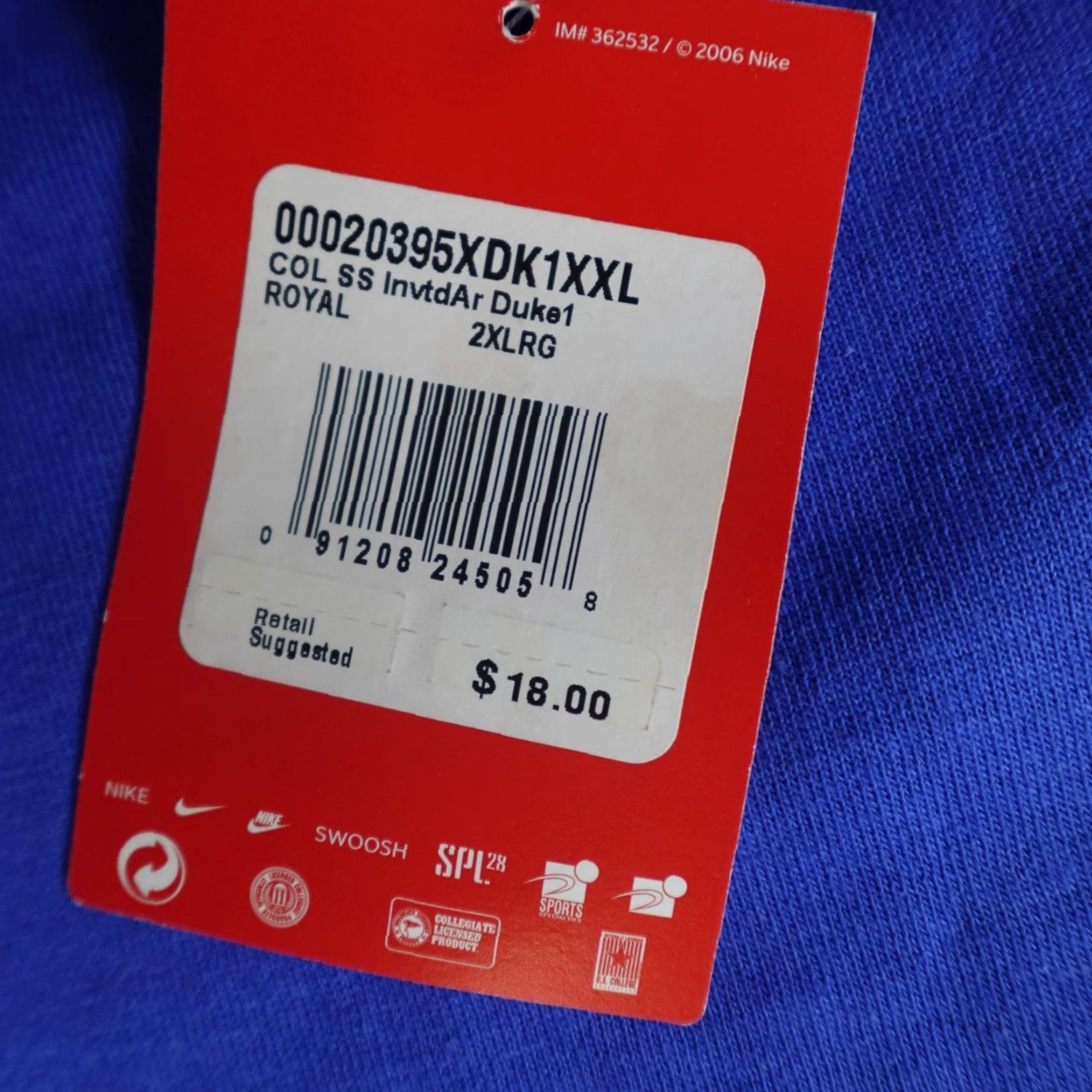 Nike VINTAGE Nike Shirt 2XL Blue Duke Blue Devils Official NEW 2006 Shirt Men Blue Nike Dri-Fit Short Sleeve Crew Neck Jerseys Logo Size US XXL / EU 58 / 5 - 2 Thumbnail