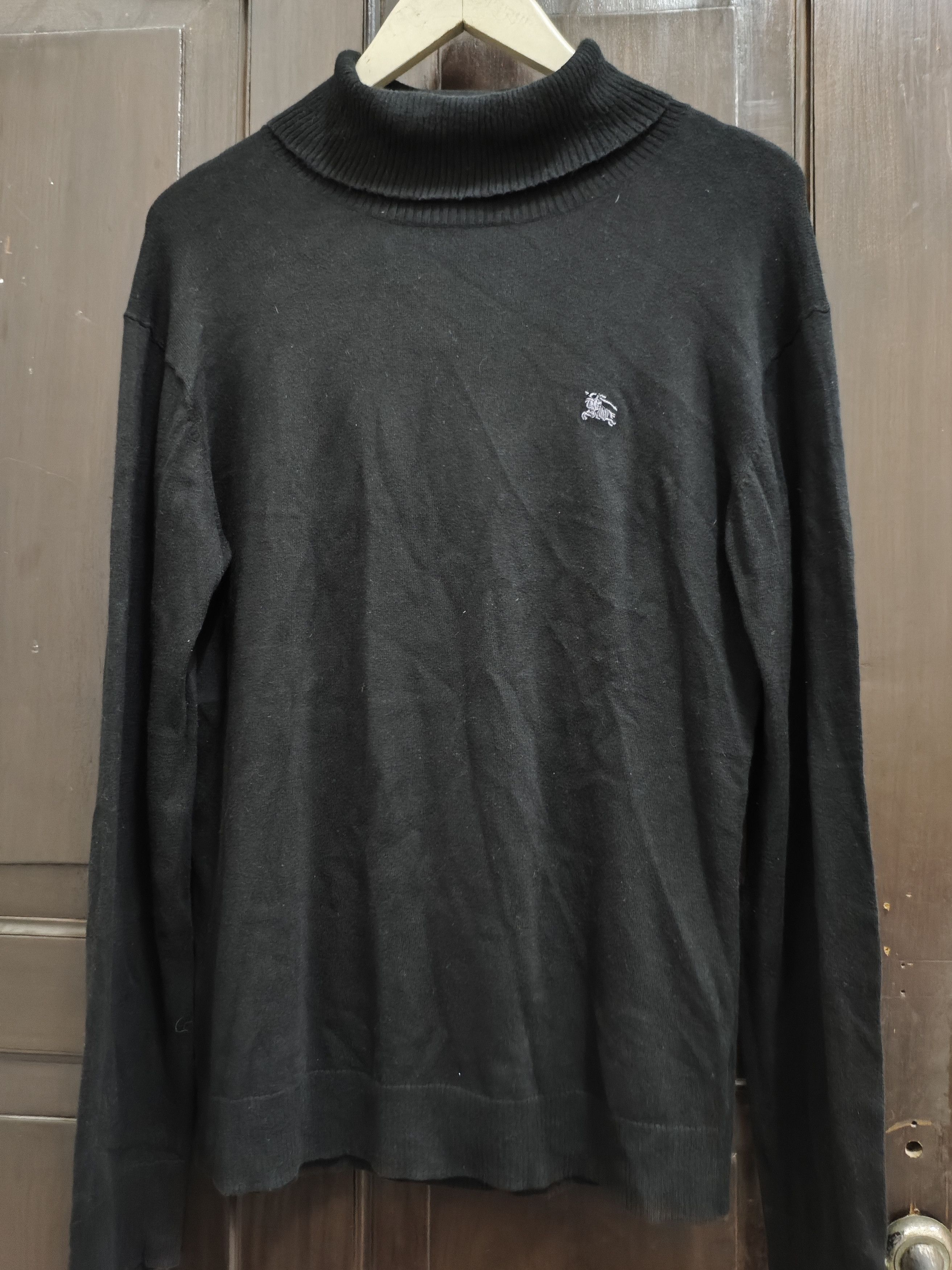 Burberry Burberry Black Label Black Turtleneck Mockneck Sweatshirt Size US L / EU 52-54 / 3 - 1 Thumbnail
