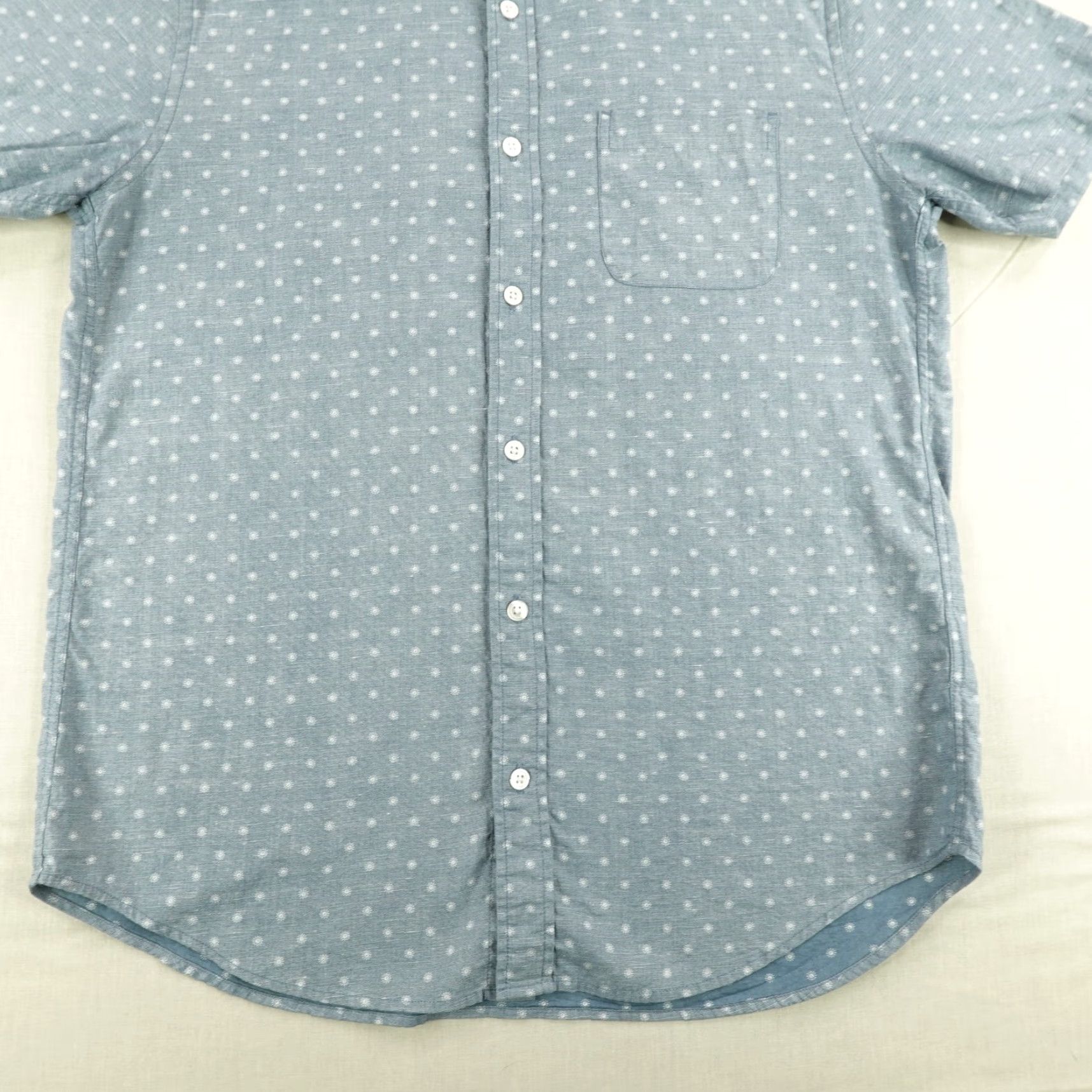 Outerknown Outerknown Shirt Mens Medium Blue Floral Reverse Print Organic Cotton Hemp Short Sleeve Button-Up Casual Size US M / EU 48-50 / 2 - 4 Thumbnail
