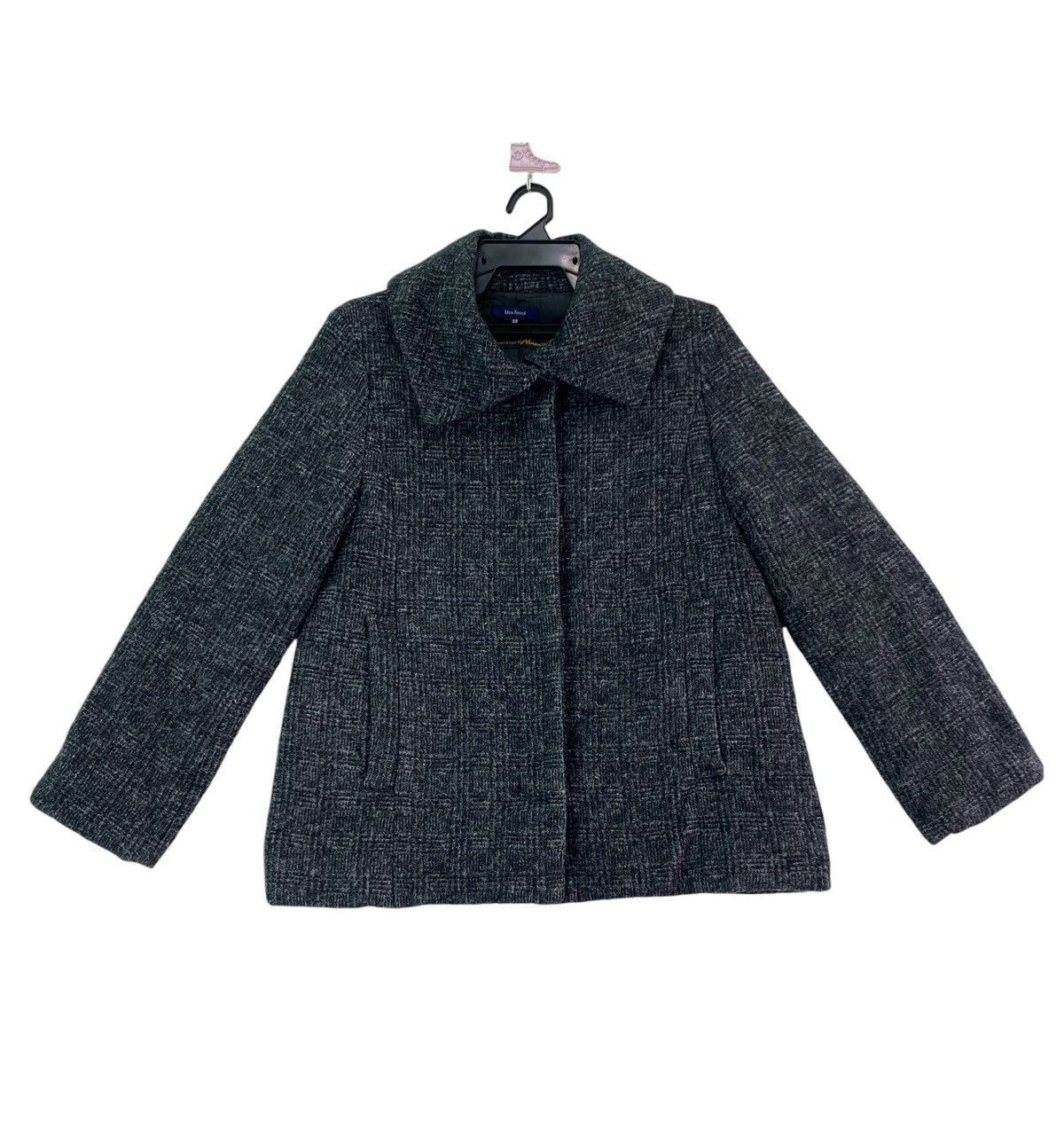 Japanese Brand × Vintage Vtg 90s Bleu Fonce fabric by Mapel italy wool coat Size XS / US 0-2 / IT 36-38 - 1 Thumbnail