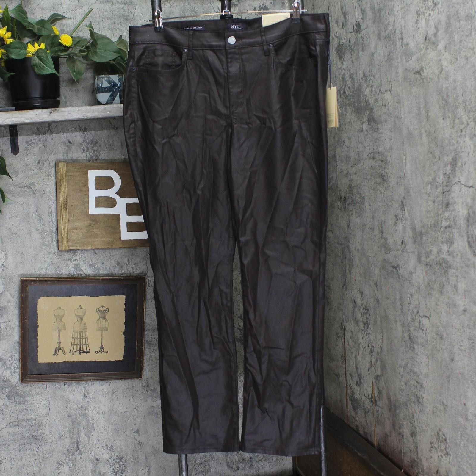 Other Nwt Nydj Rise Straight Leg Jeans Cordovan Purple Brown 18w Size 40" / US 18 - 1 Thumbnail