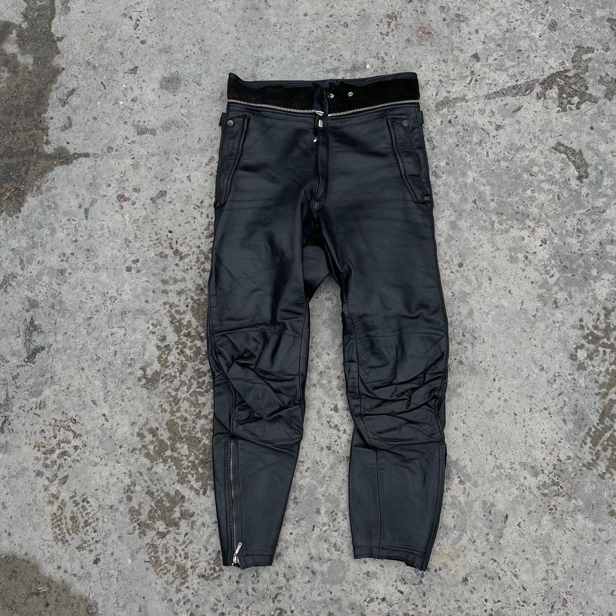 Vintage Vintage Moto Pants 31 Real Leather Y2K 90s USA Size US 31 - 1 Thumbnail
