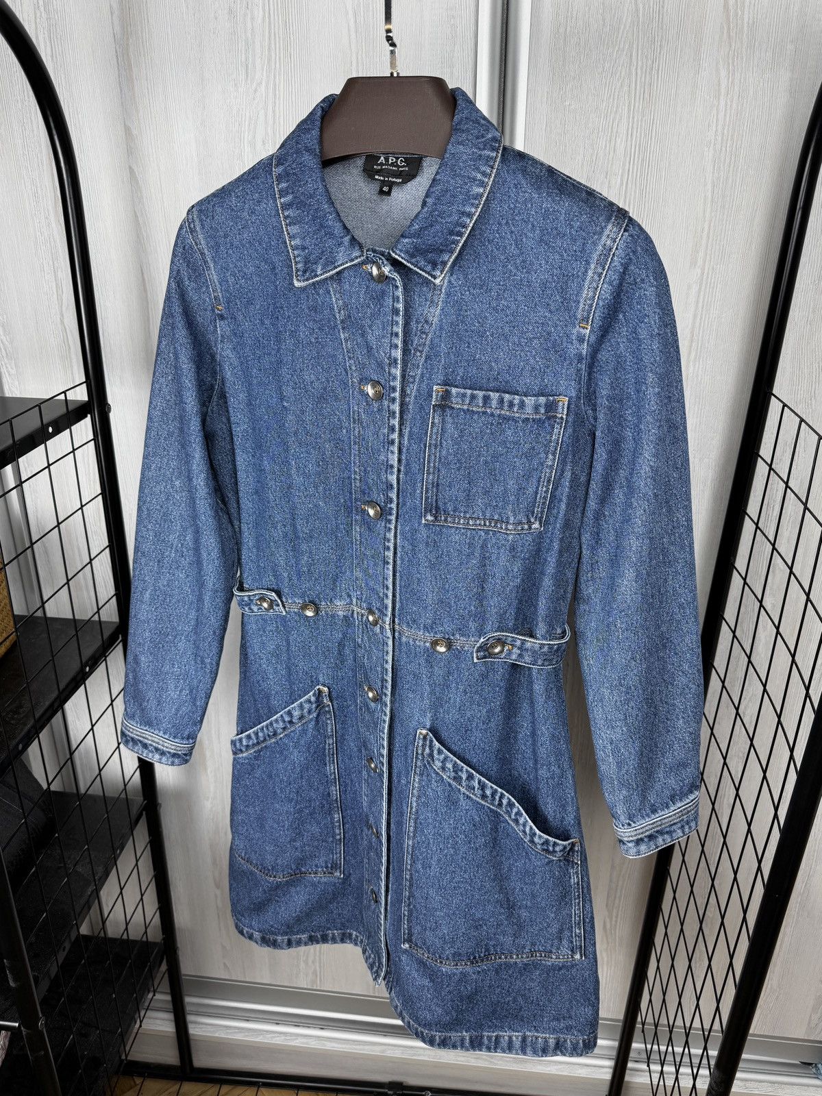 A.P.C. A.P.C Spring Denim Mini Shirt Dress size 40 Size M / US 6-8 / IT 42-44 - 6 Thumbnail