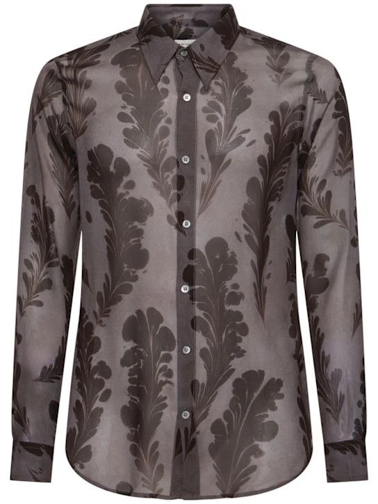 Dries Van Noten o1lsvrm0425 Printed Shirt in Grey Size US L / EU 52-54 / 3 - 1 Thumbnail