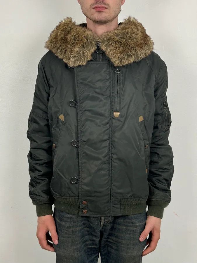 Diesel Diesel Aviator Khaki M-1 Bomber Jacket Size US M / EU 48-50 / 2 - 2 Thumbnail