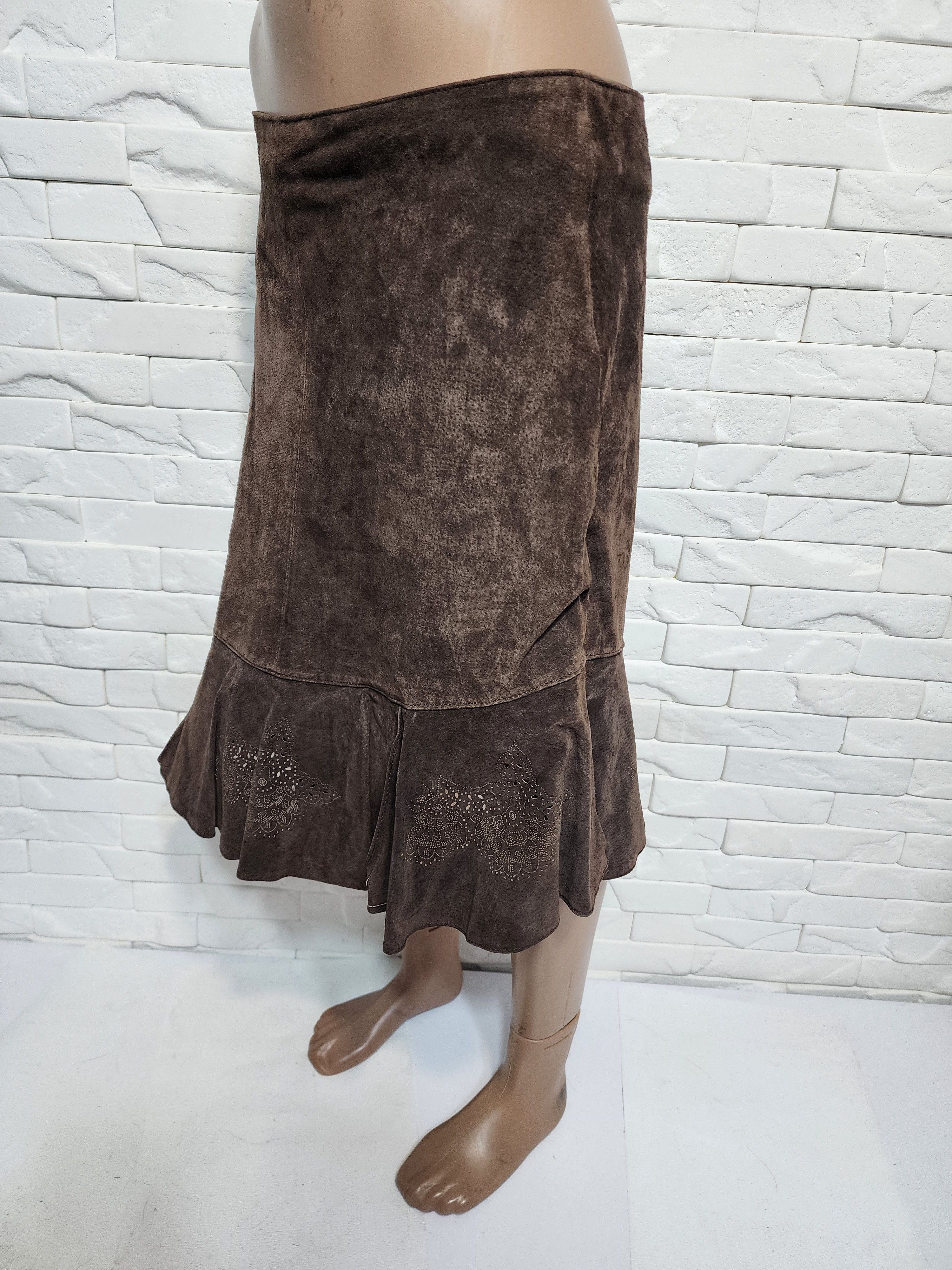 Other Brown Suede Leather Skirt: 31" Waist Size 31" - 2 Thumbnail
