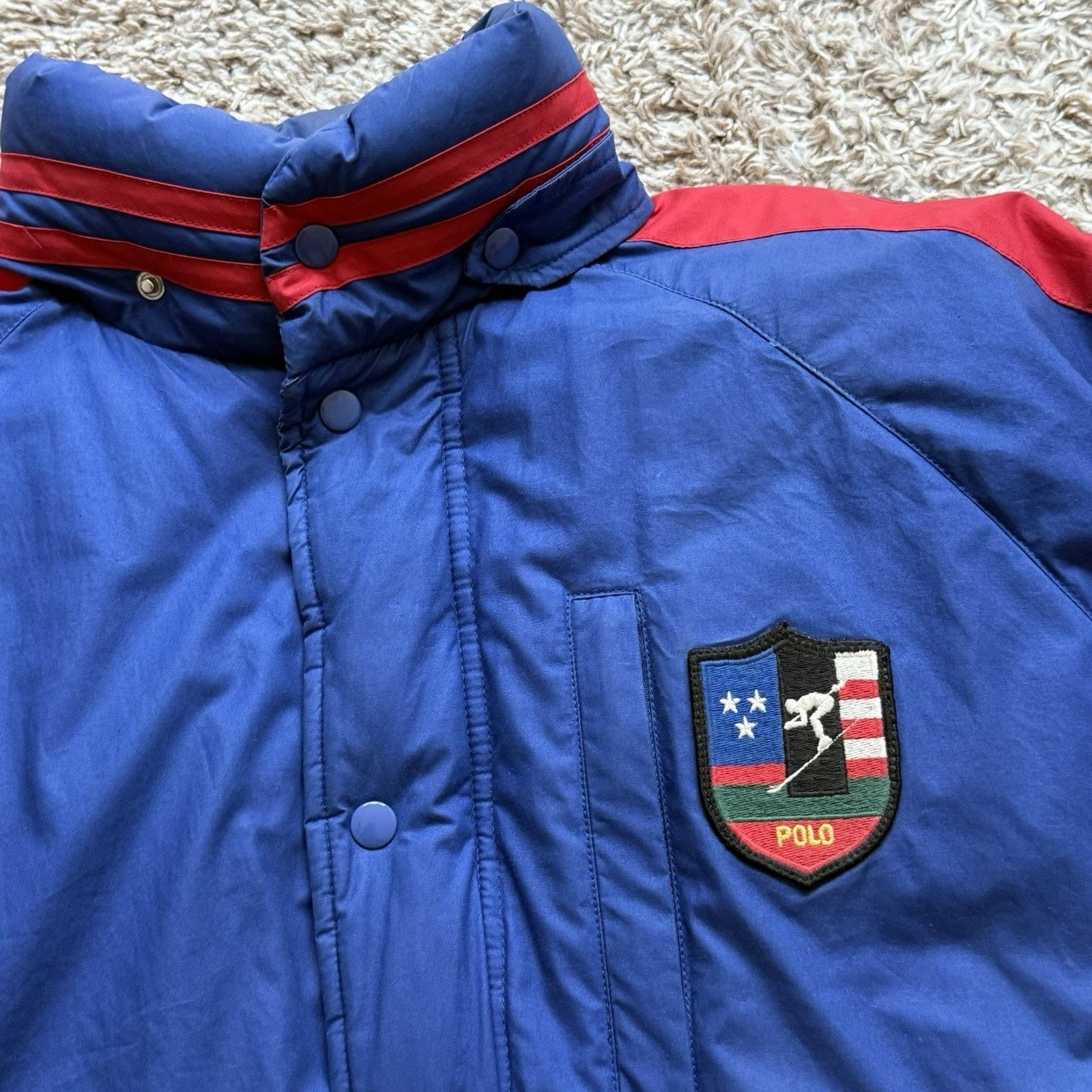 Polo Ralph Lauren × Ralph Lauren × Vintage Polo Ralph Lauren Blue Jacket Puffer Suicide Skier Downhill Size US L / EU 52-54 / 3 - 3 Thumbnail
