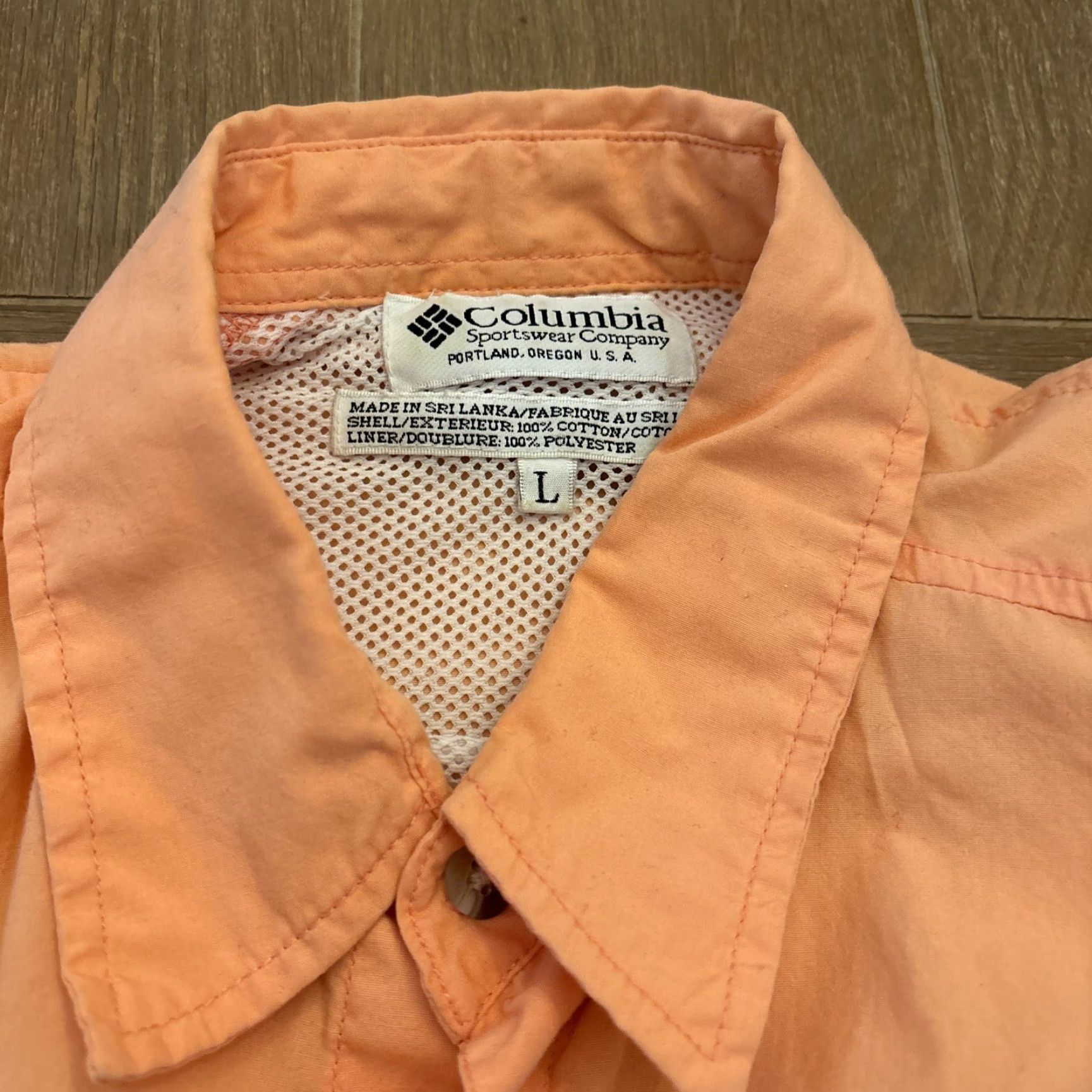 Vintage Columbia PFG Shirt Men Large Peach/Salmon Performance Fishing Vented Sportsmen Size US L / EU 52-54 / 3 - 5 Thumbnail