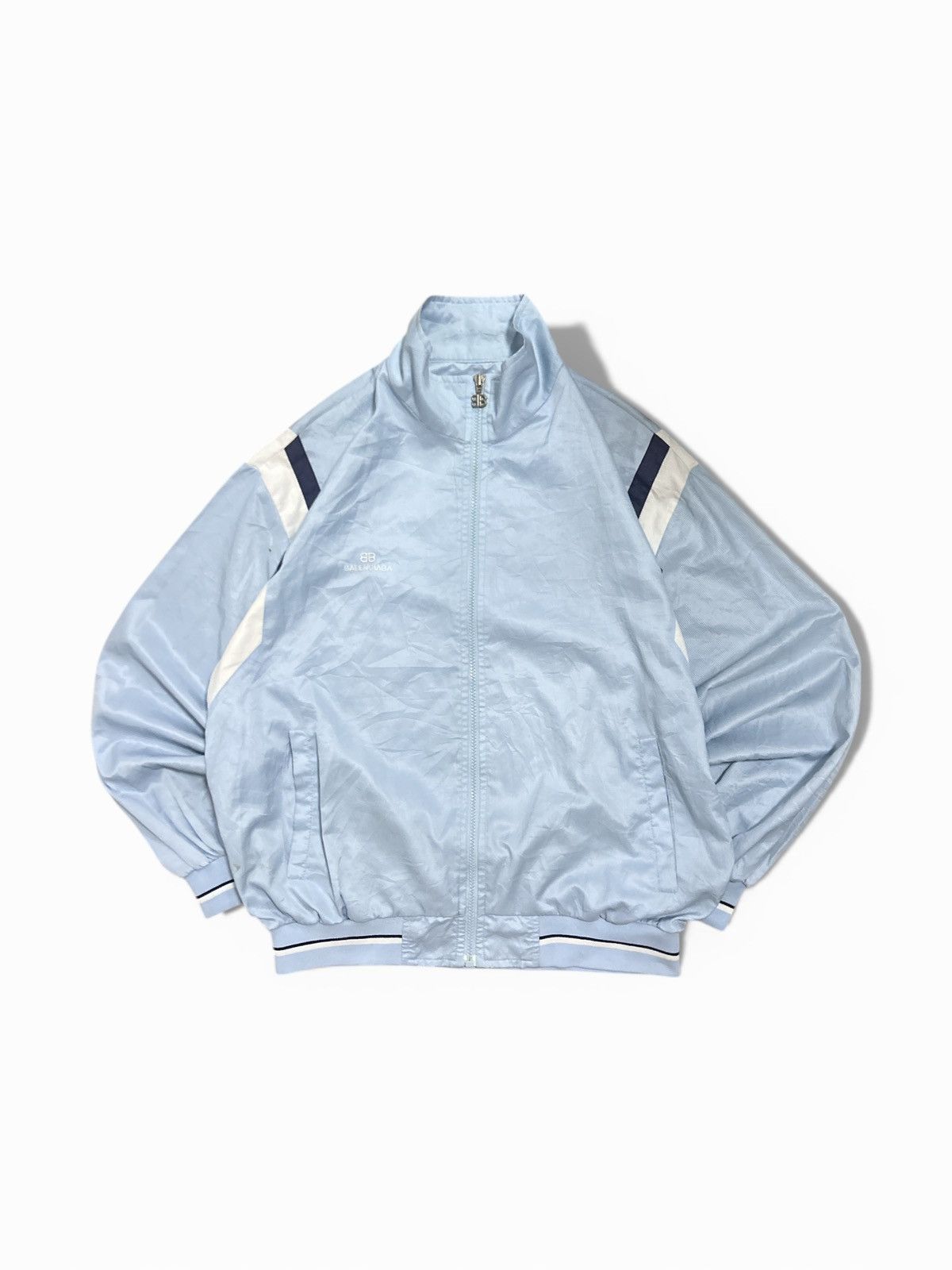 Balenciaga VINTAGE Balenciaga Paris Track Jacket Light Blue Size US L / EU 52-54 / 3 - 1 Thumbnail