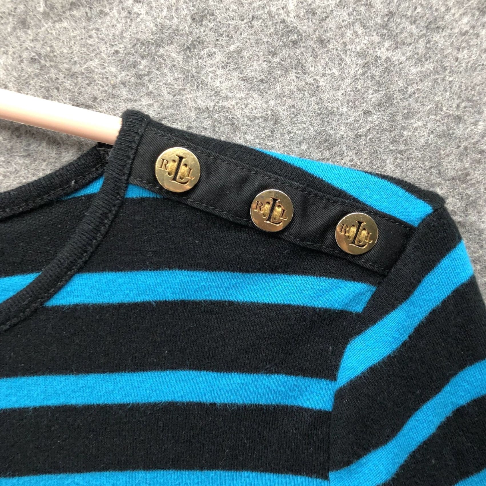 Ralph Lauren Lauren Ralph Lauren Crewneck Long Sleeve T Shirt Womens M Blue Striped Button Size M / US 6-8 / IT 42-44 - 5 Thumbnail