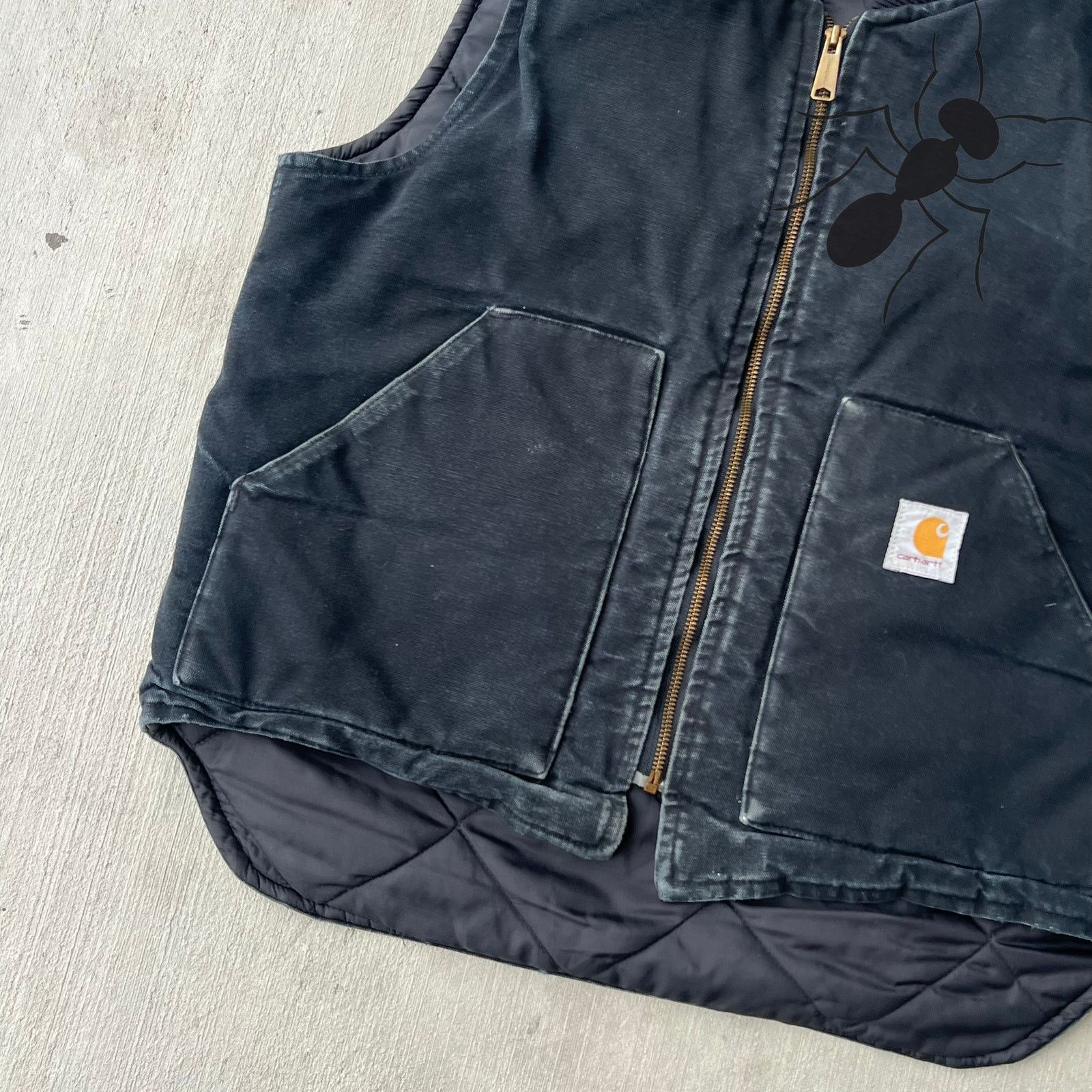 Carhartt × Vintage Carhartt V01 BLK faded black work wear vest Size US L / EU 52-54 / 3 - 3 Thumbnail