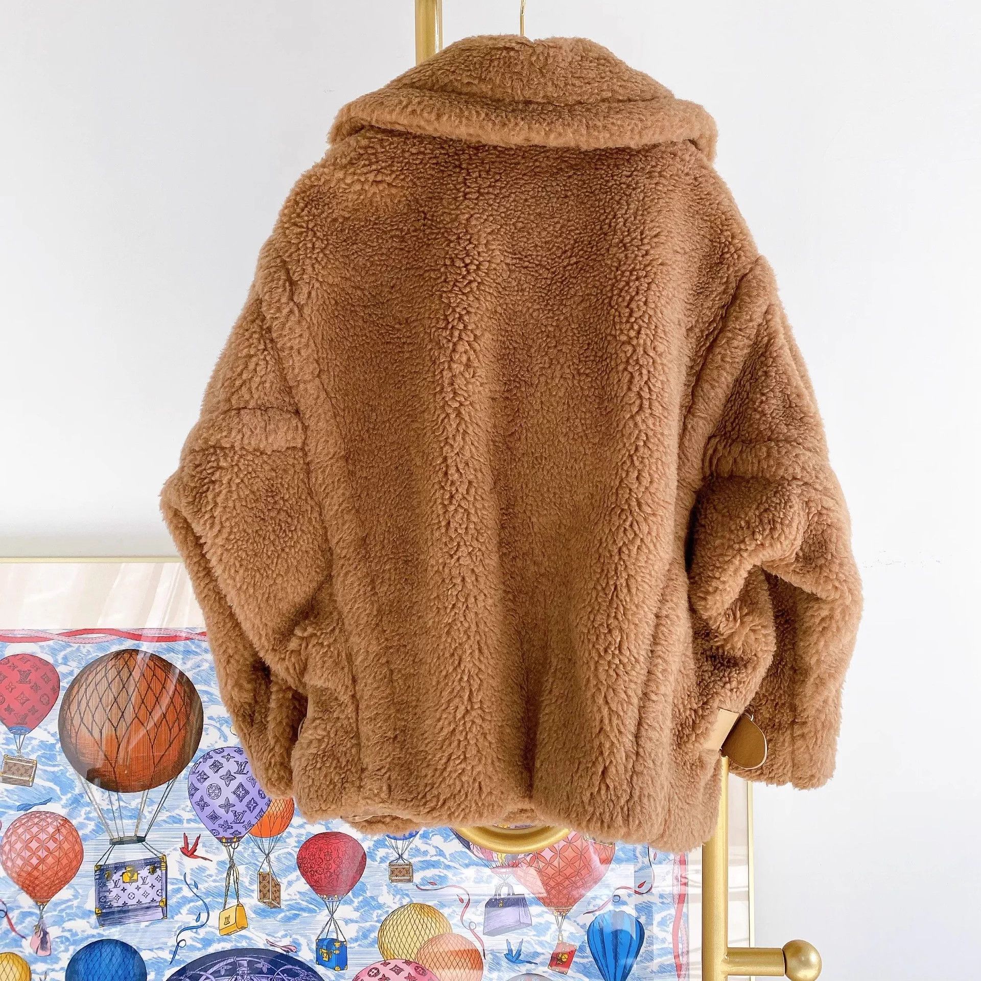 Max Mara Maxmara Khaki Teddy Coat F32 Size Size XXS / US 00 / IT 34 - 3 Thumbnail