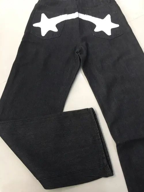 Japanese Brand Black Star Print Jeans Size US 34 / EU 50 - 3 Thumbnail