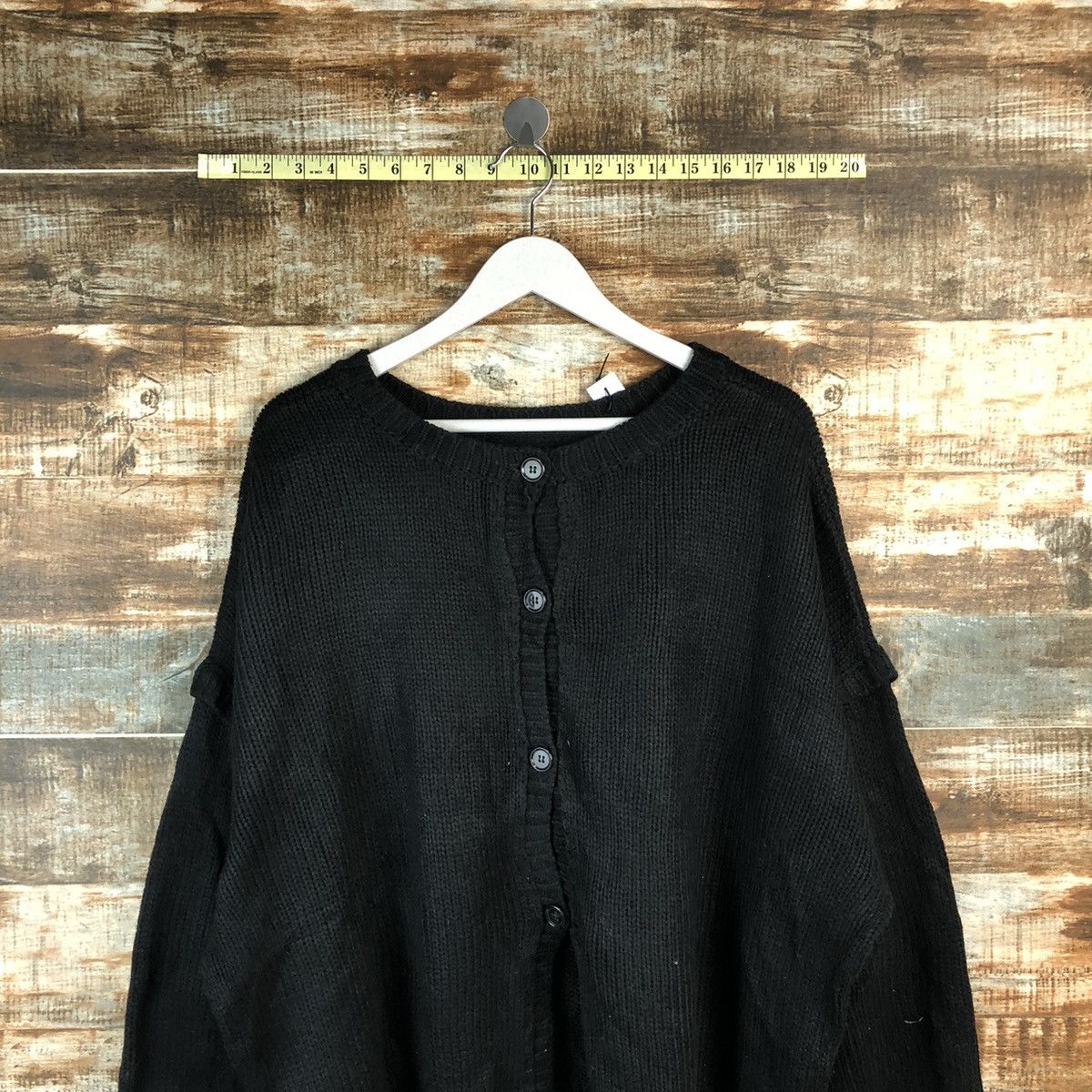 Japanese Brand Japan vintage ripped Black Patterned Cardigans #A1965 Size US XL / EU 56 / 4 - 2 Thumbnail